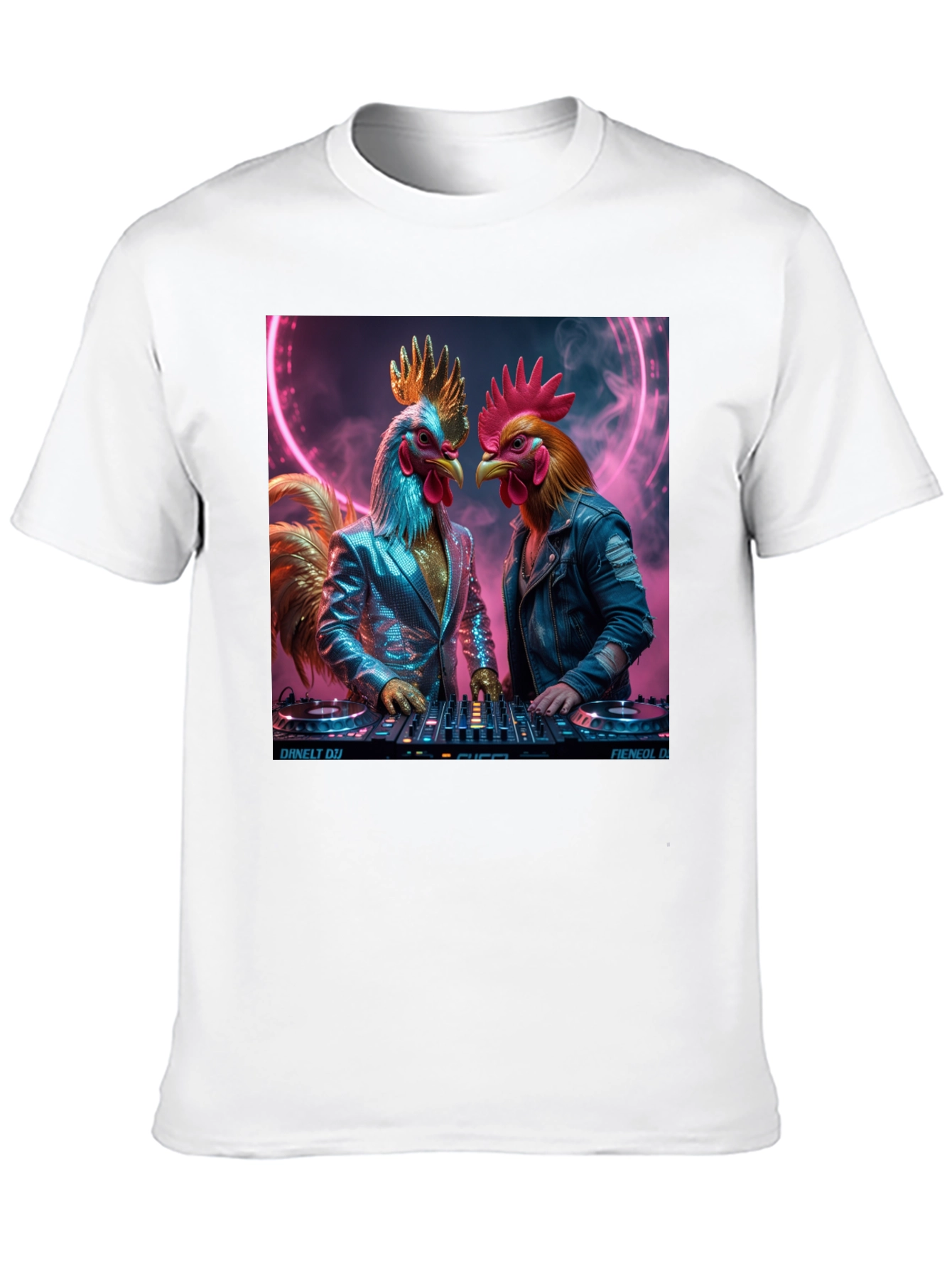 DJ Rooster Graphic Tee - Cool Novelty T-Shirt
