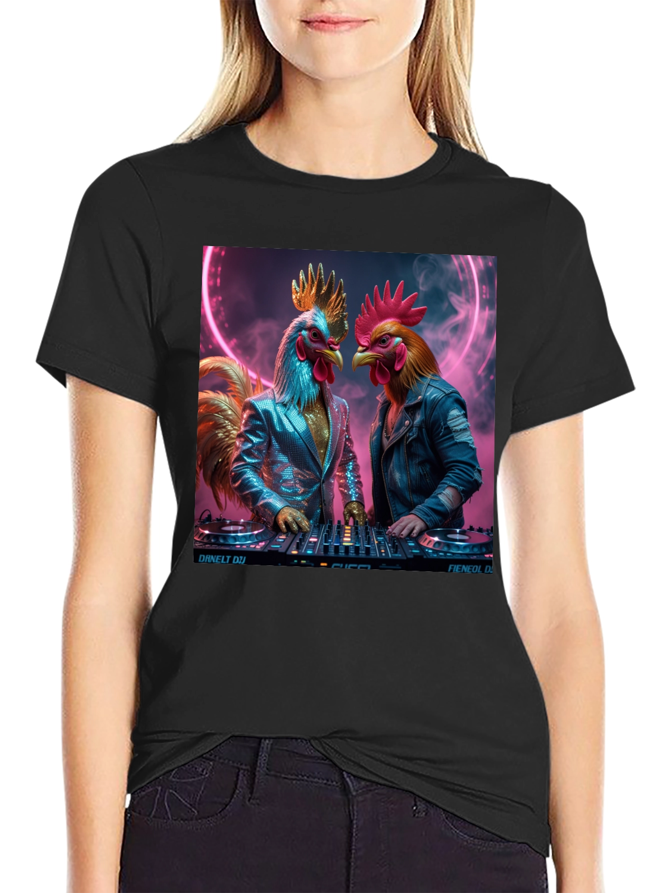DJ Rooster Graphic Tee - Cool Novelty T-Shirt