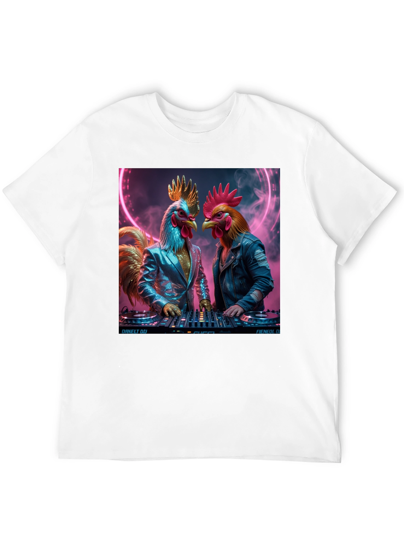 DJ Rooster Graphic Tee - Cool Novelty T-Shirt