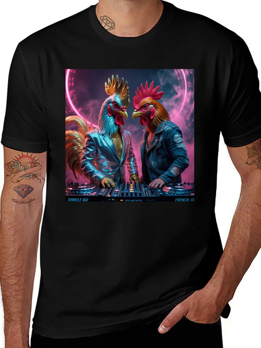 DJ Rooster Graphic Tee - Cool Novelty T-Shirt