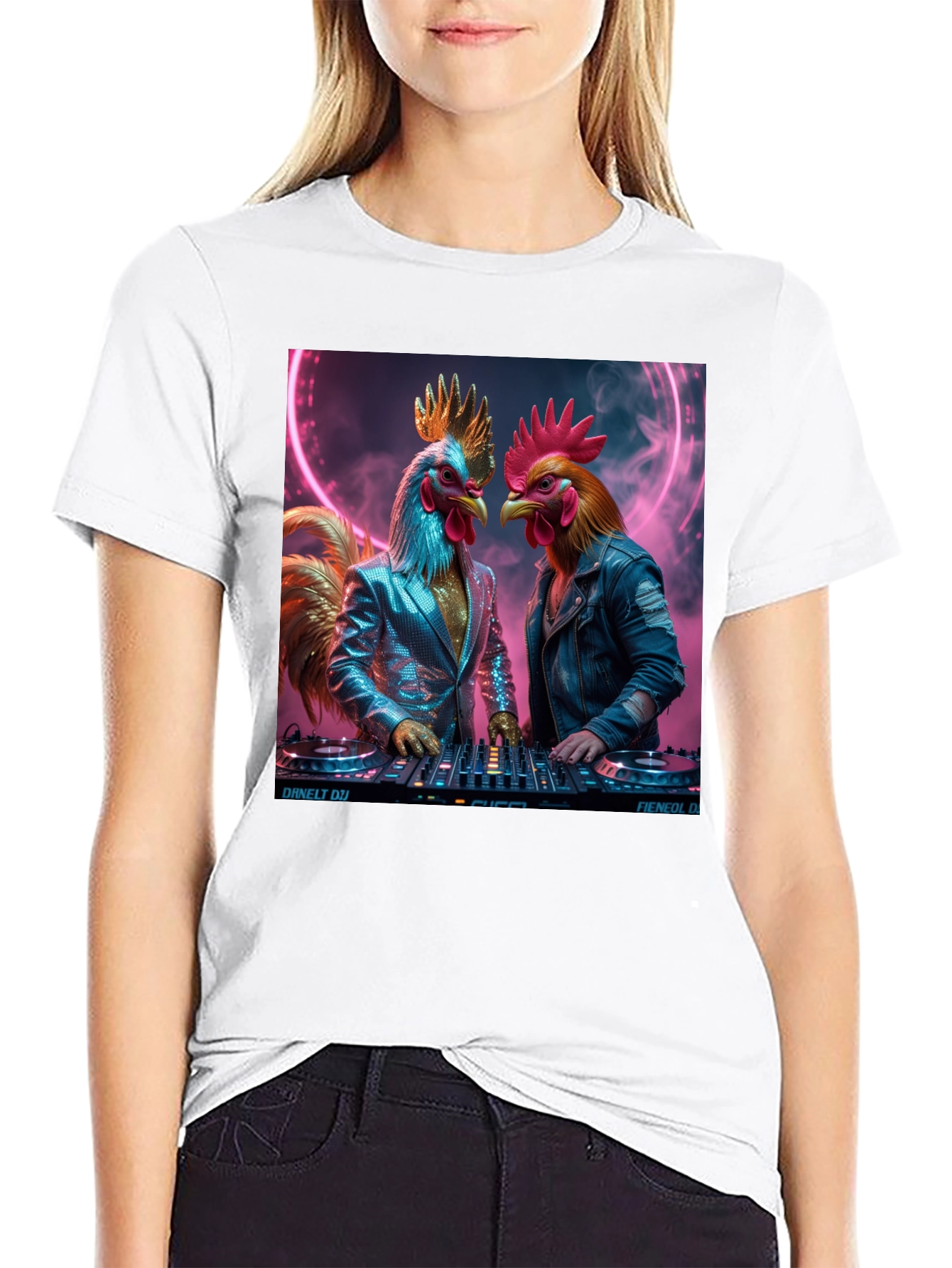 DJ Rooster Graphic Tee - Cool Novelty T-Shirt