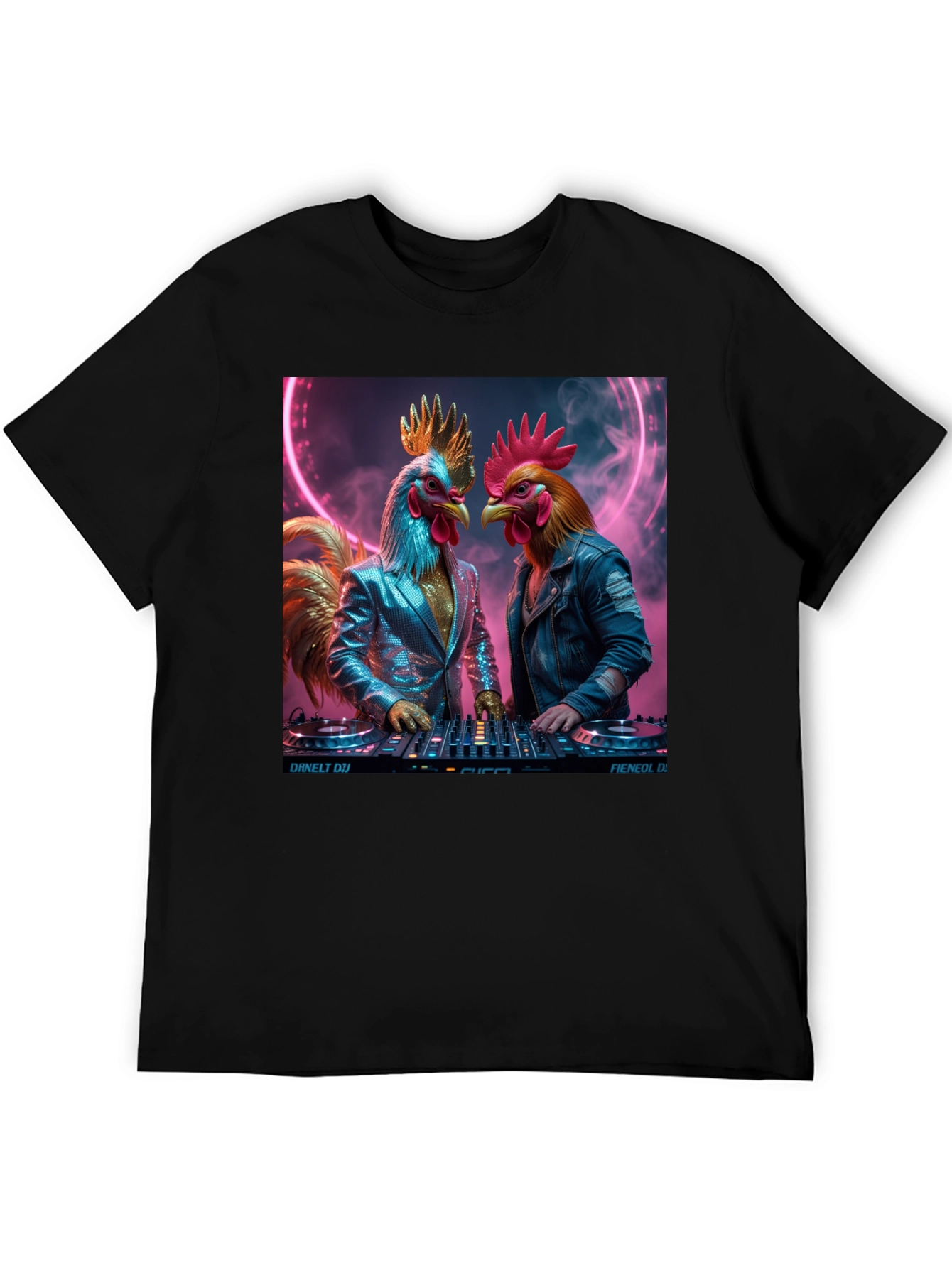 DJ Rooster Graphic Tee - Cool Novelty T-Shirt