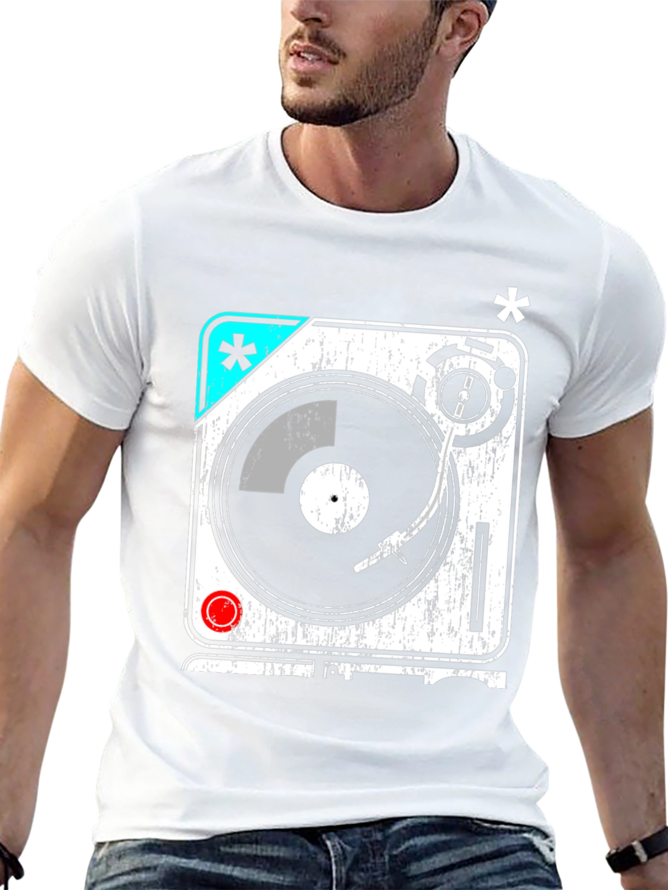 Retro Turntable Graphic T-Shirt - DJ Music Lover Tee