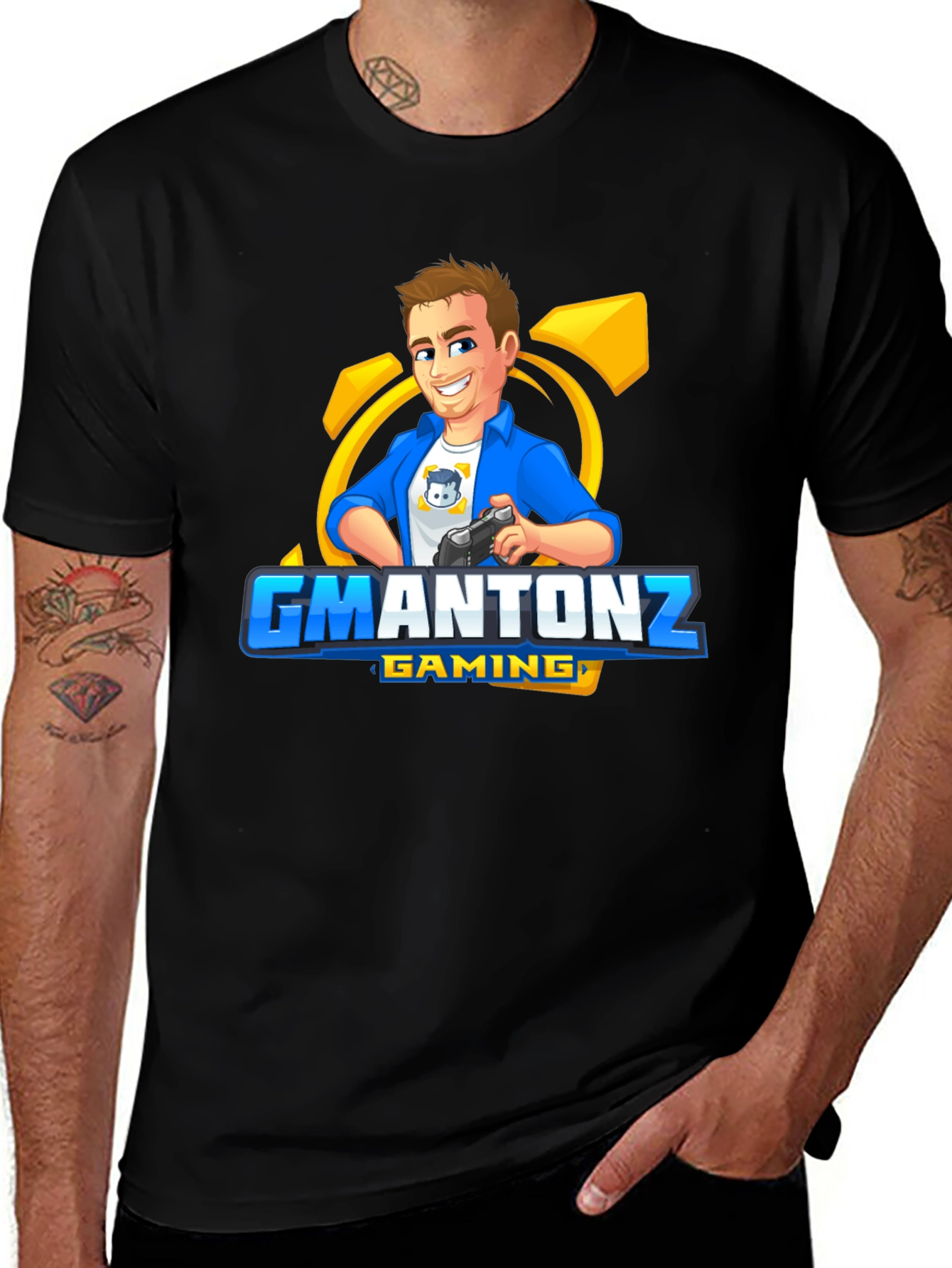 GMANTONZ Gaming Black T-Shirt
