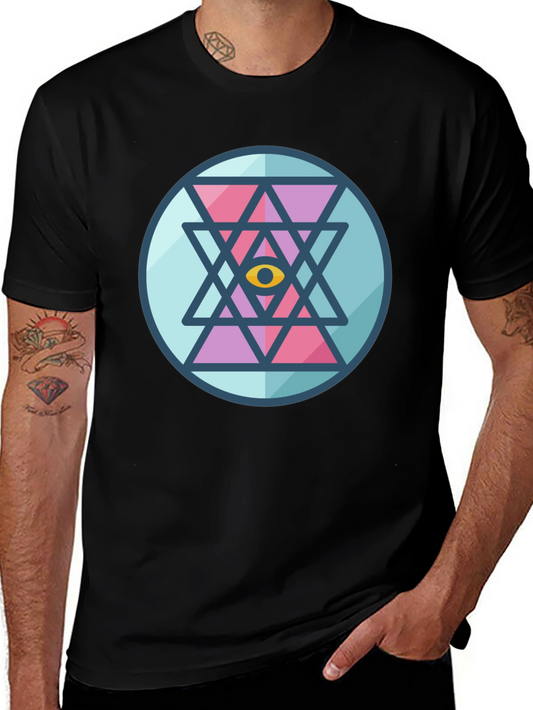 Eye Mandala Graphic Tee - Black Cotton Comfort