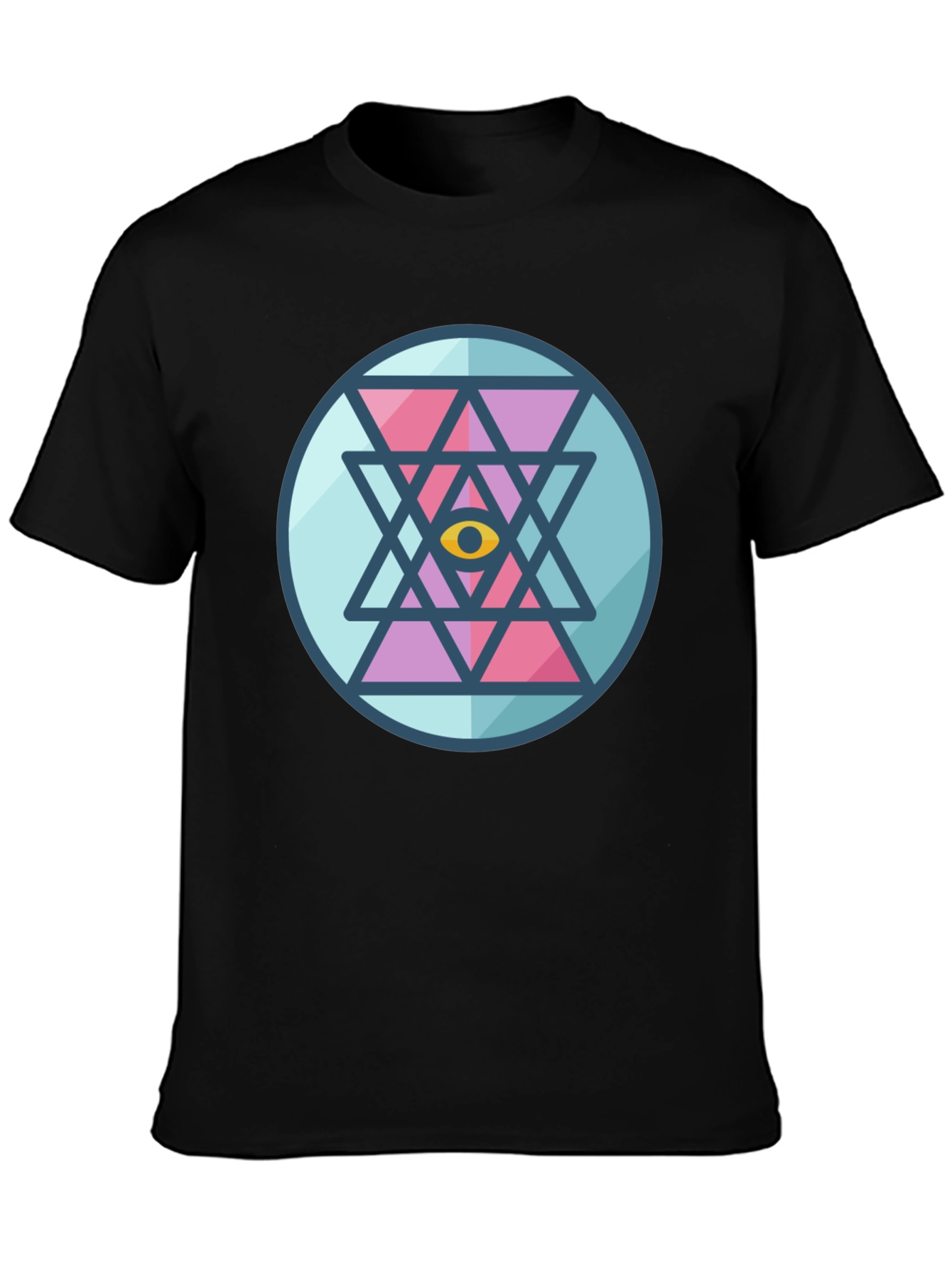 Eye Mandala Graphic Tee - Black Cotton Comfort
