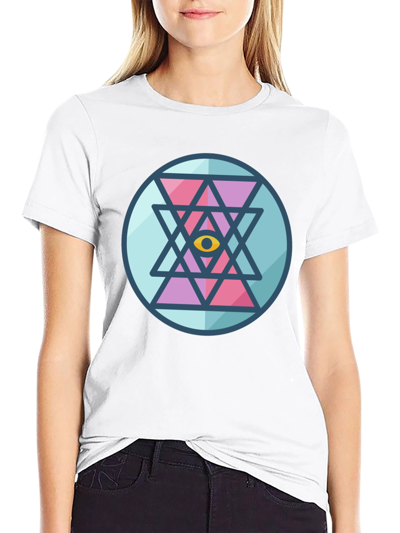 Eye Mandala Graphic Tee - Black Cotton Comfort