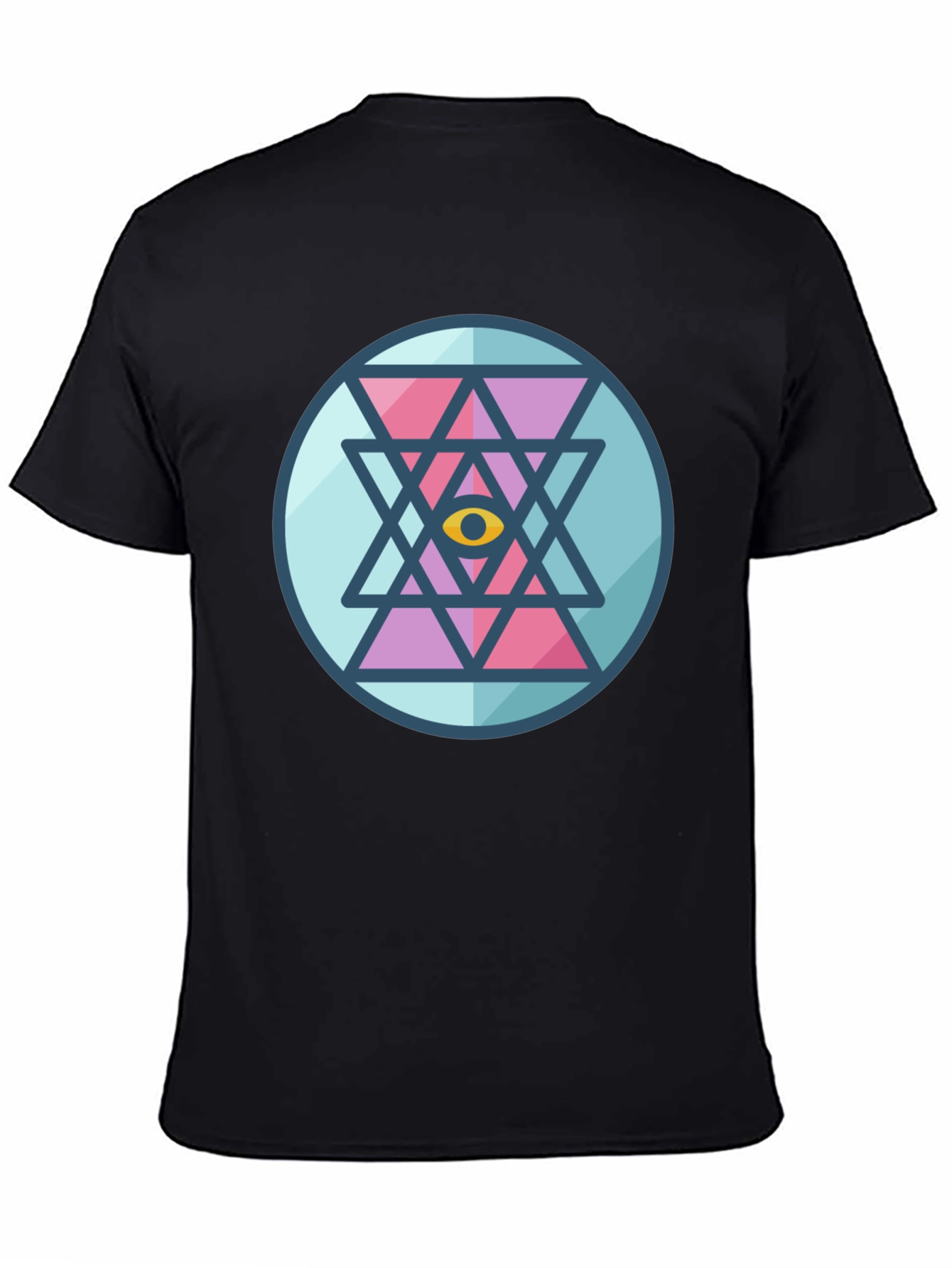 Eye Mandala Graphic Tee - Black Cotton Comfort