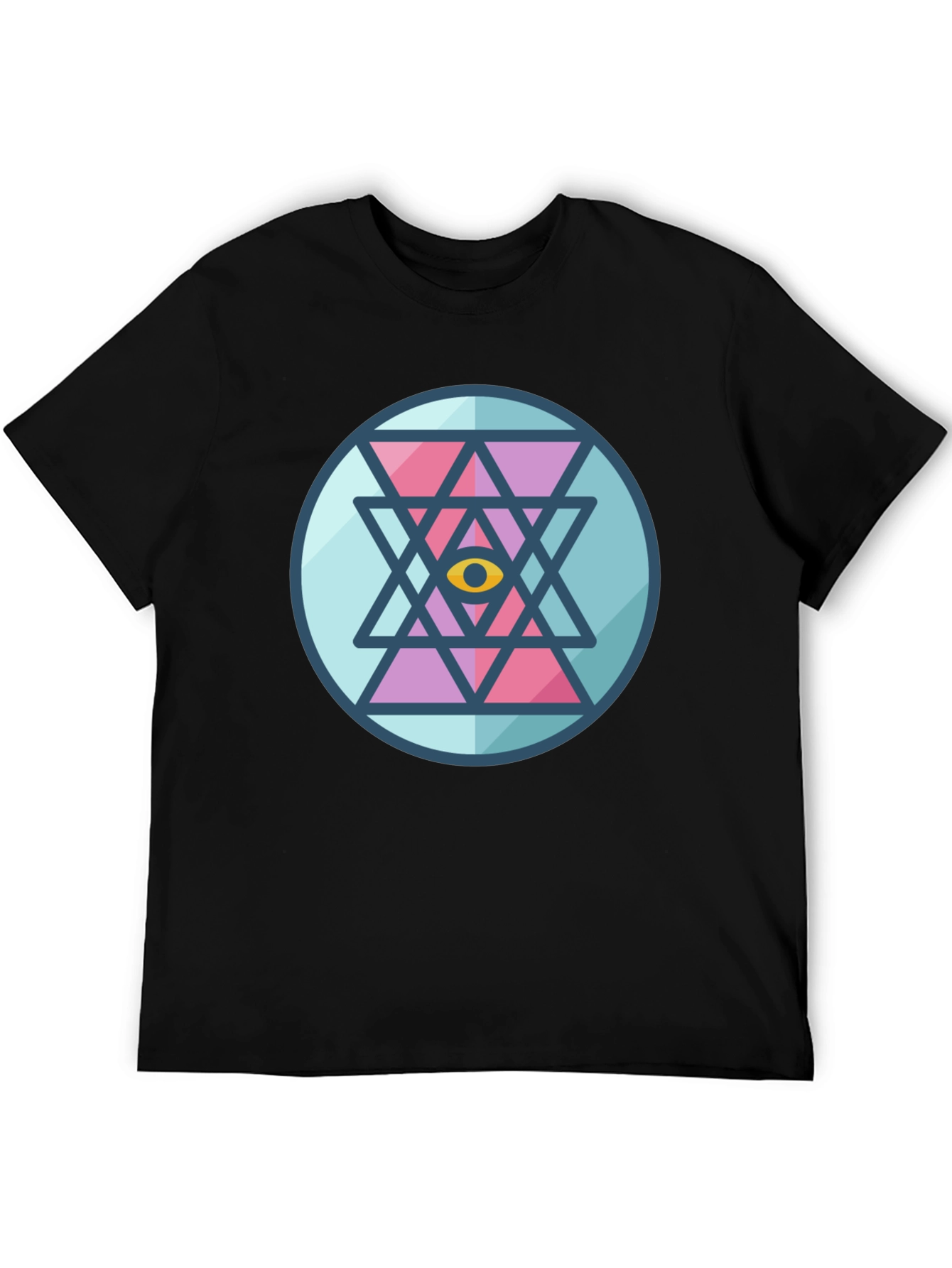 Eye Mandala Graphic Tee - Black Cotton Comfort