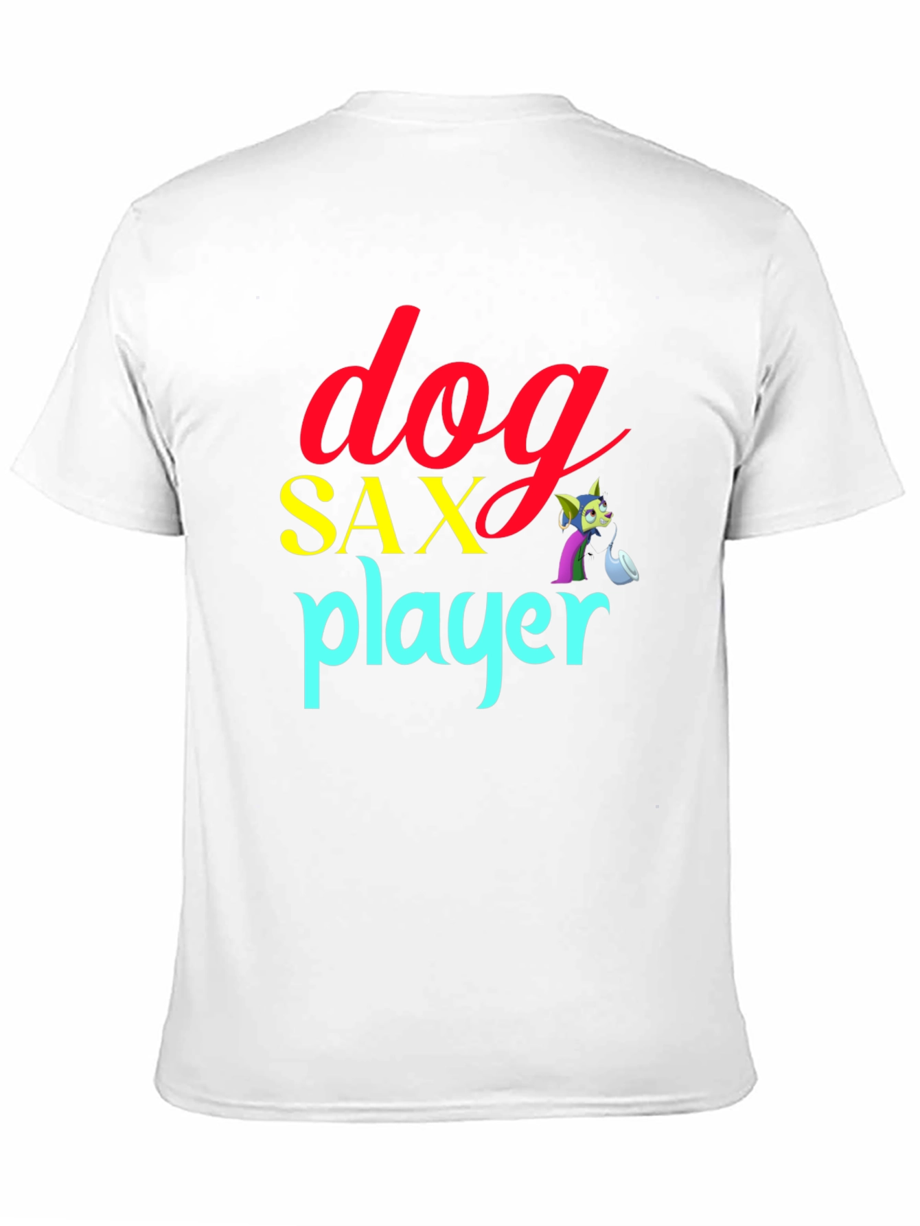 Dog Sax Player Black T-Shirt