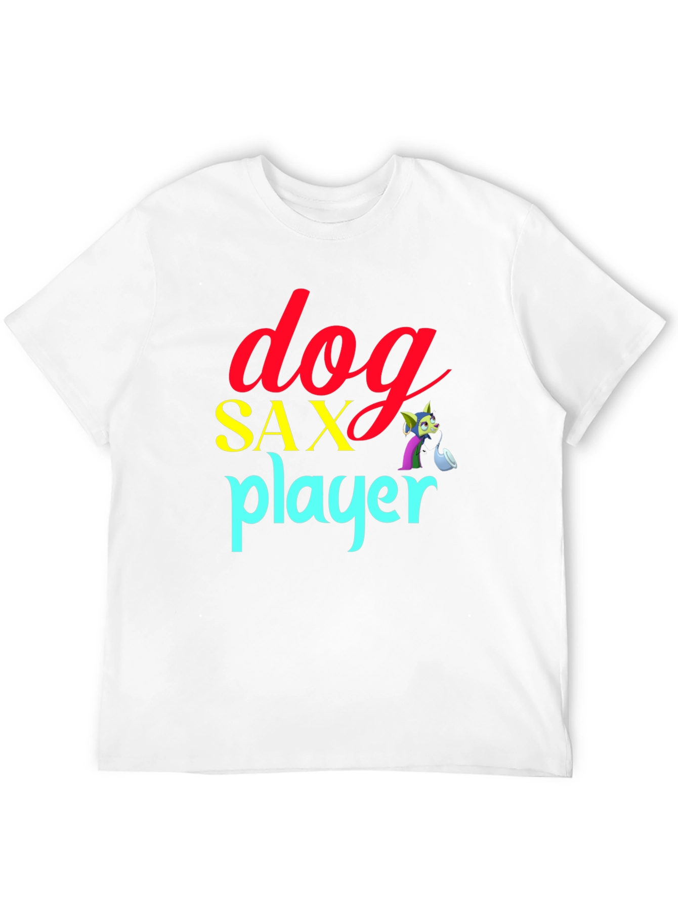 Dog Sax Player Black T-Shirt