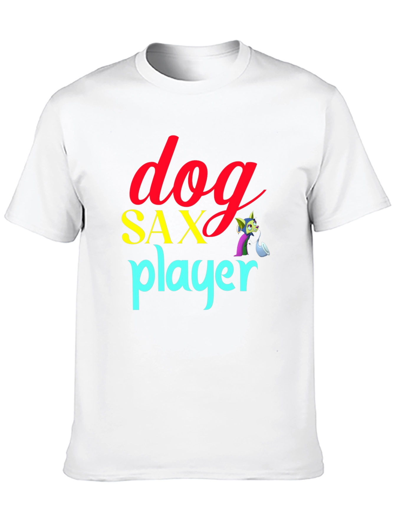 Dog Sax Player Black T-Shirt