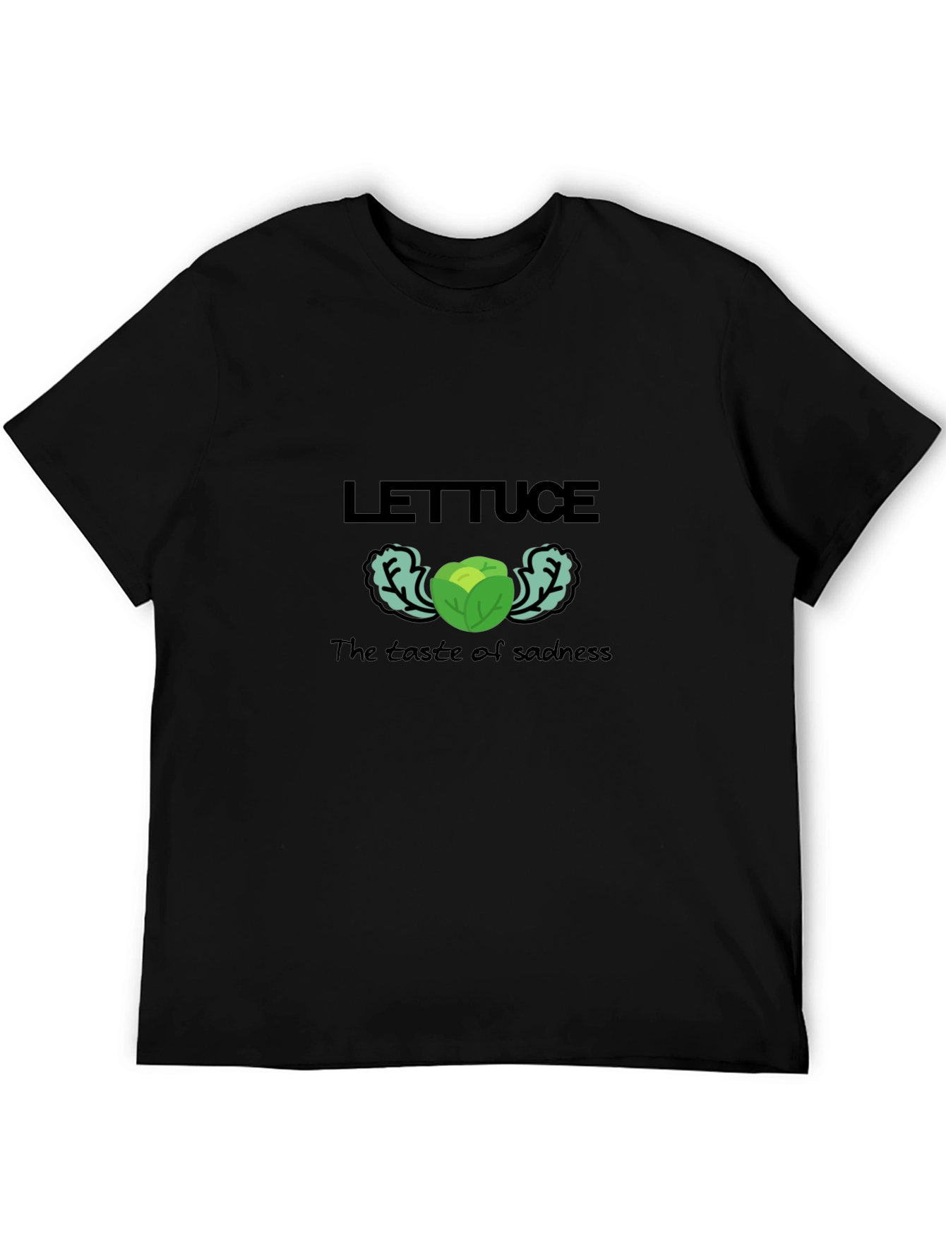 Lettuce: The Taste of Sadness Black Graphic T-Shirt