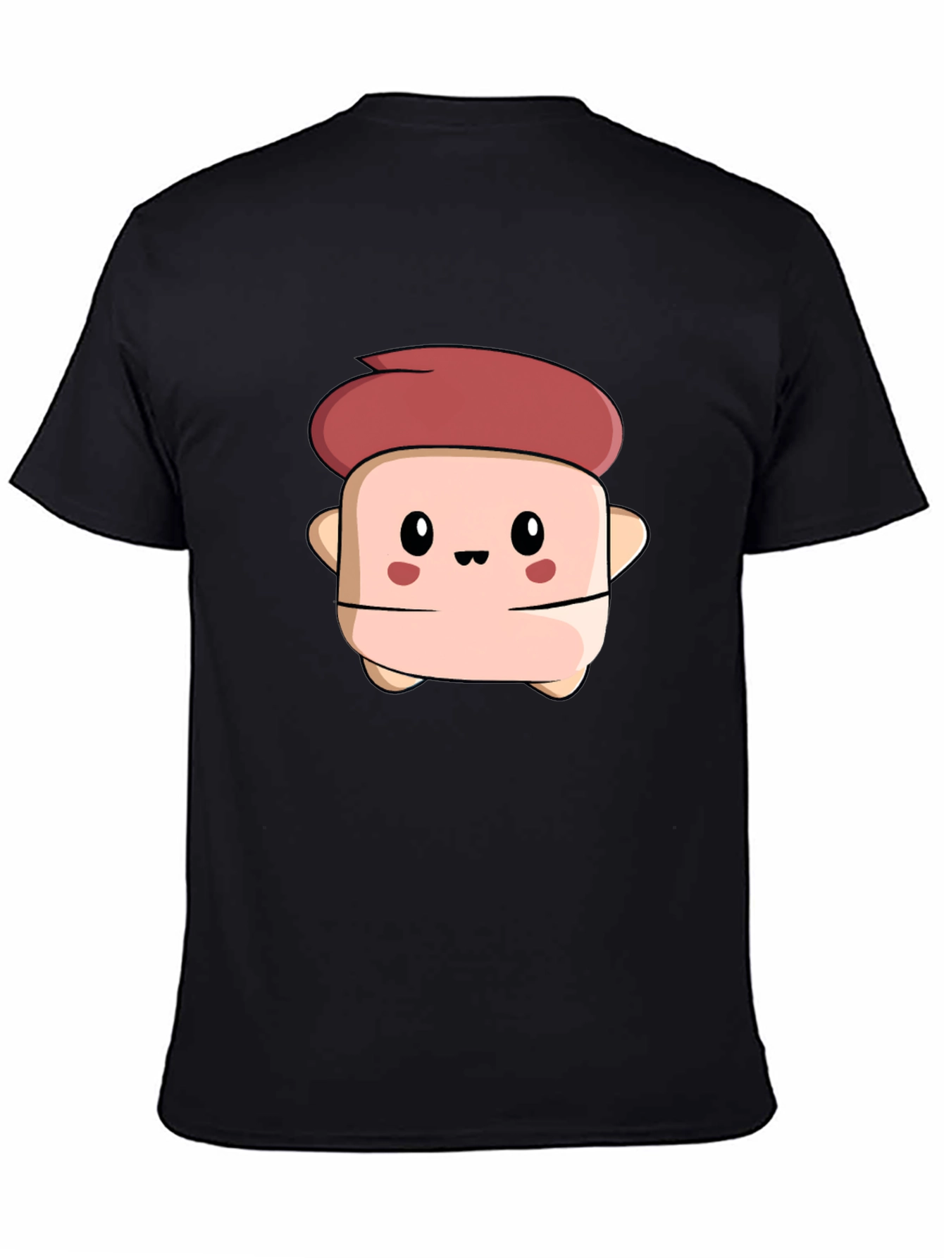 Cute Cartoon Character Black T-Shirt
