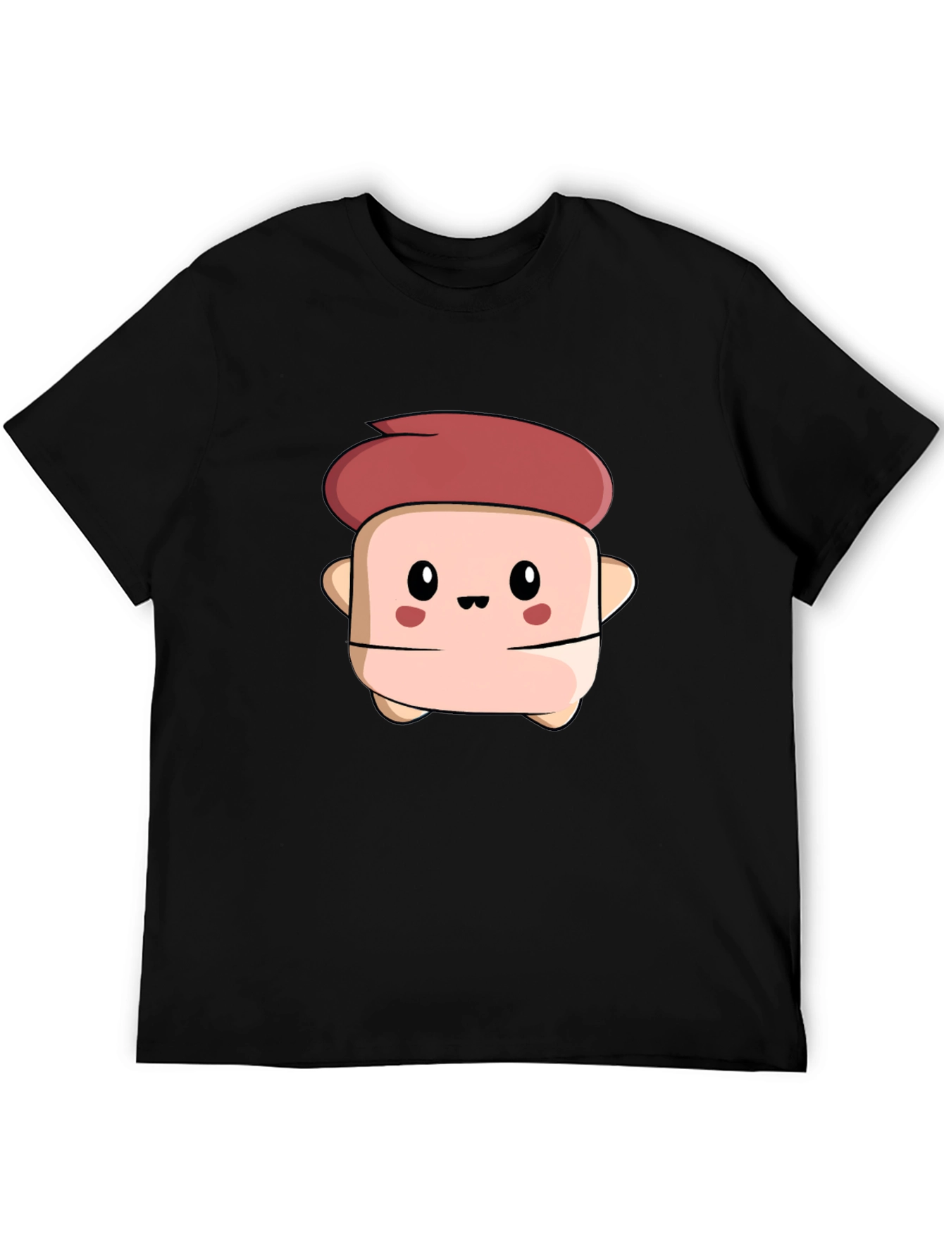 Cute Cartoon Character Black T-Shirt