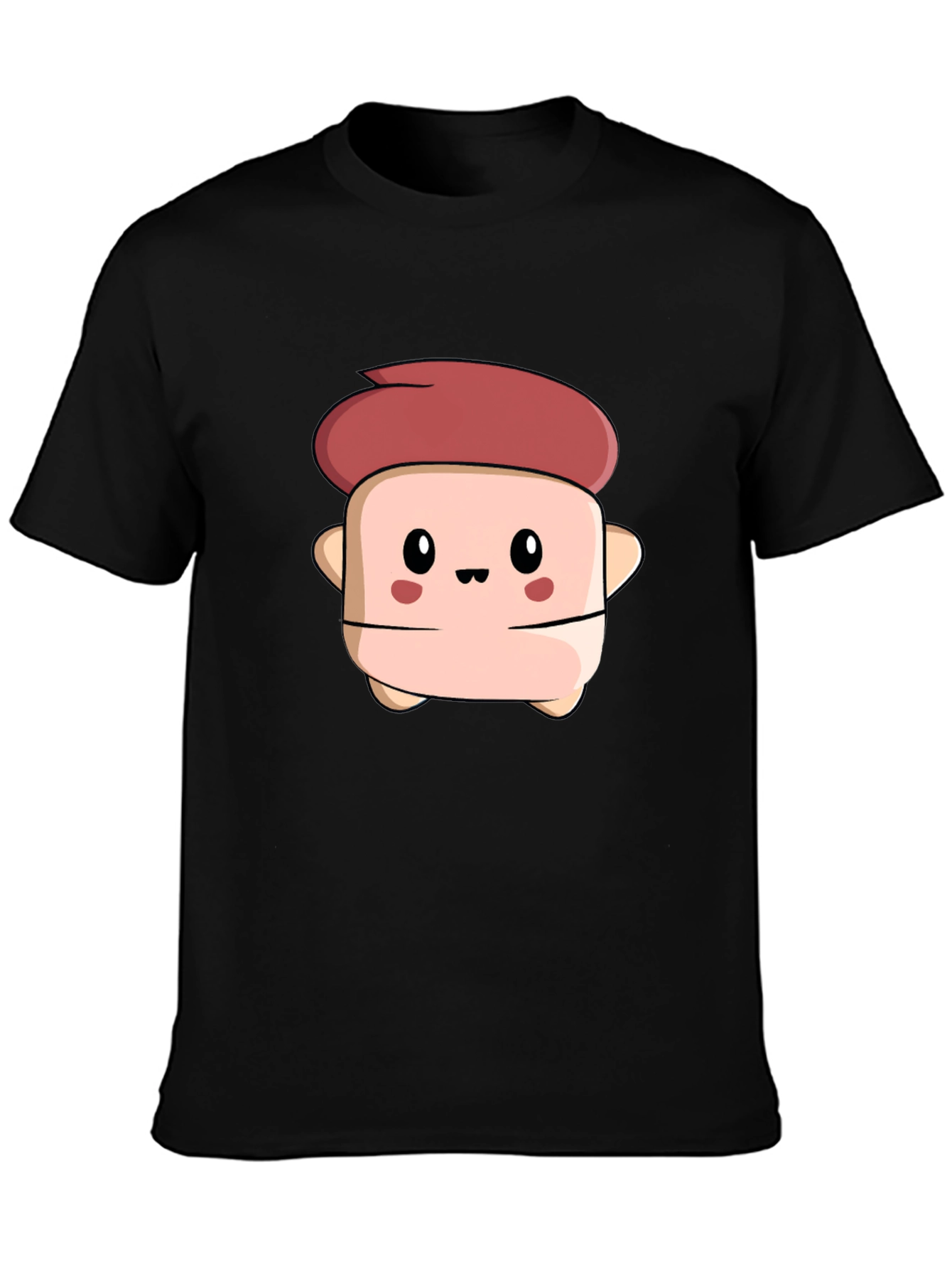 Cute Cartoon Character Black T-Shirt