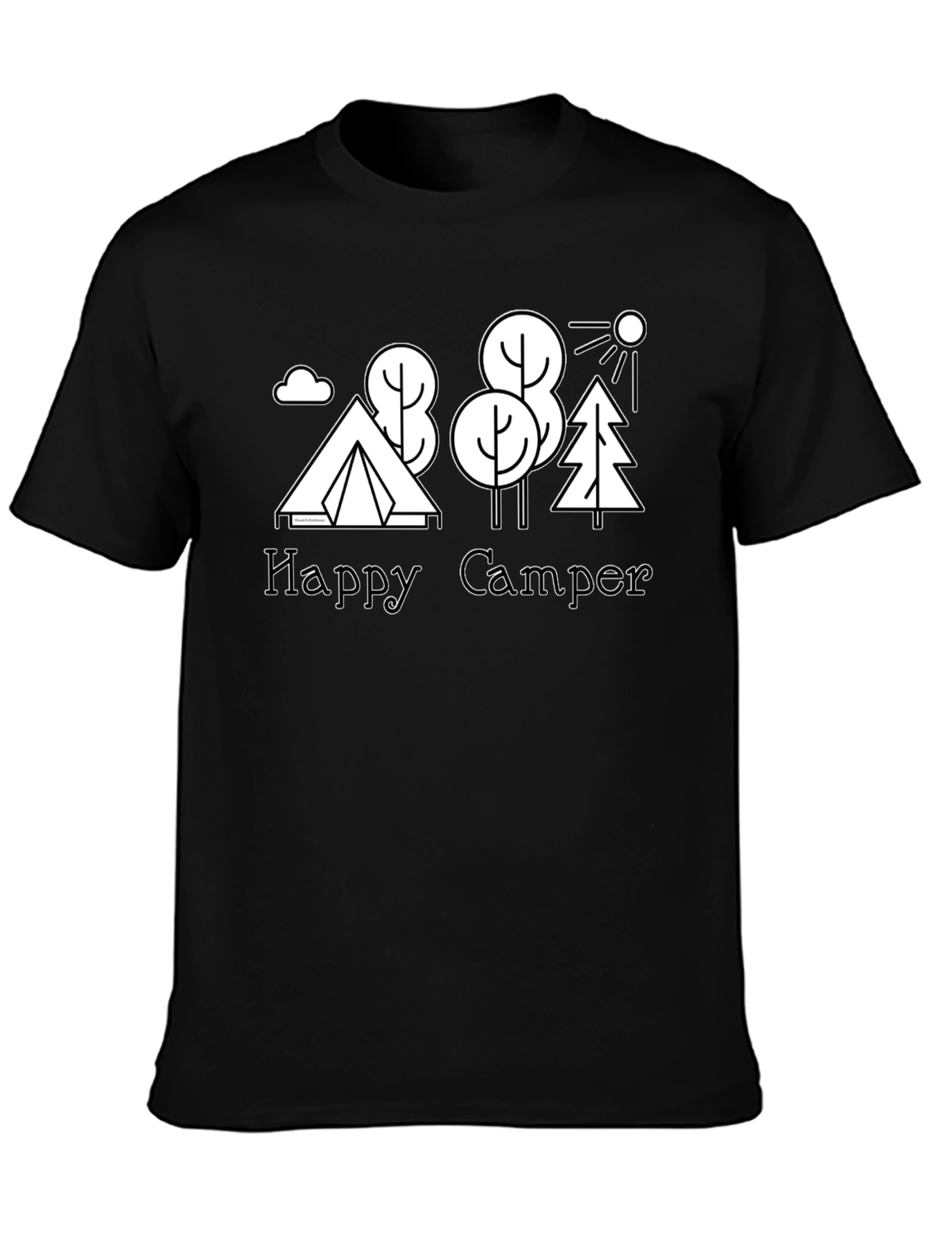 Happy Camper Black Graphic T-Shirt