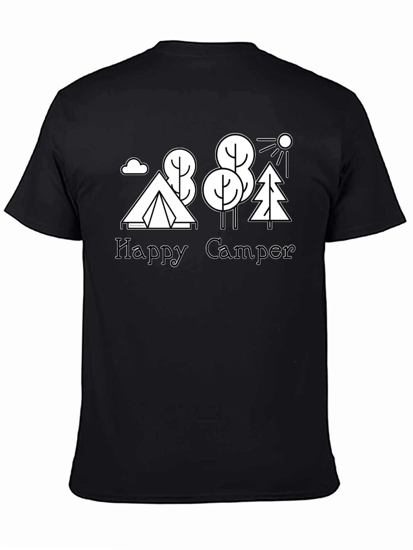 Happy Camper Black Graphic T-Shirt