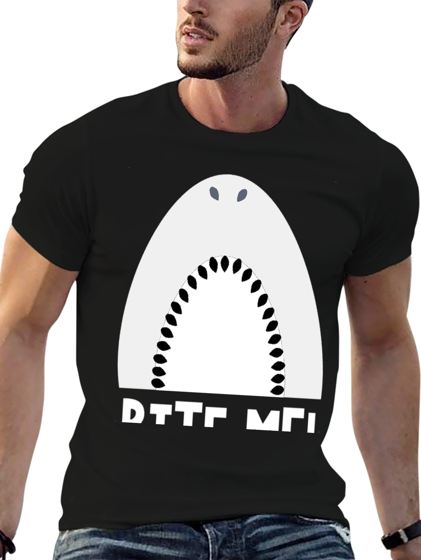 Shark Bite Me Funny Graphic Tee