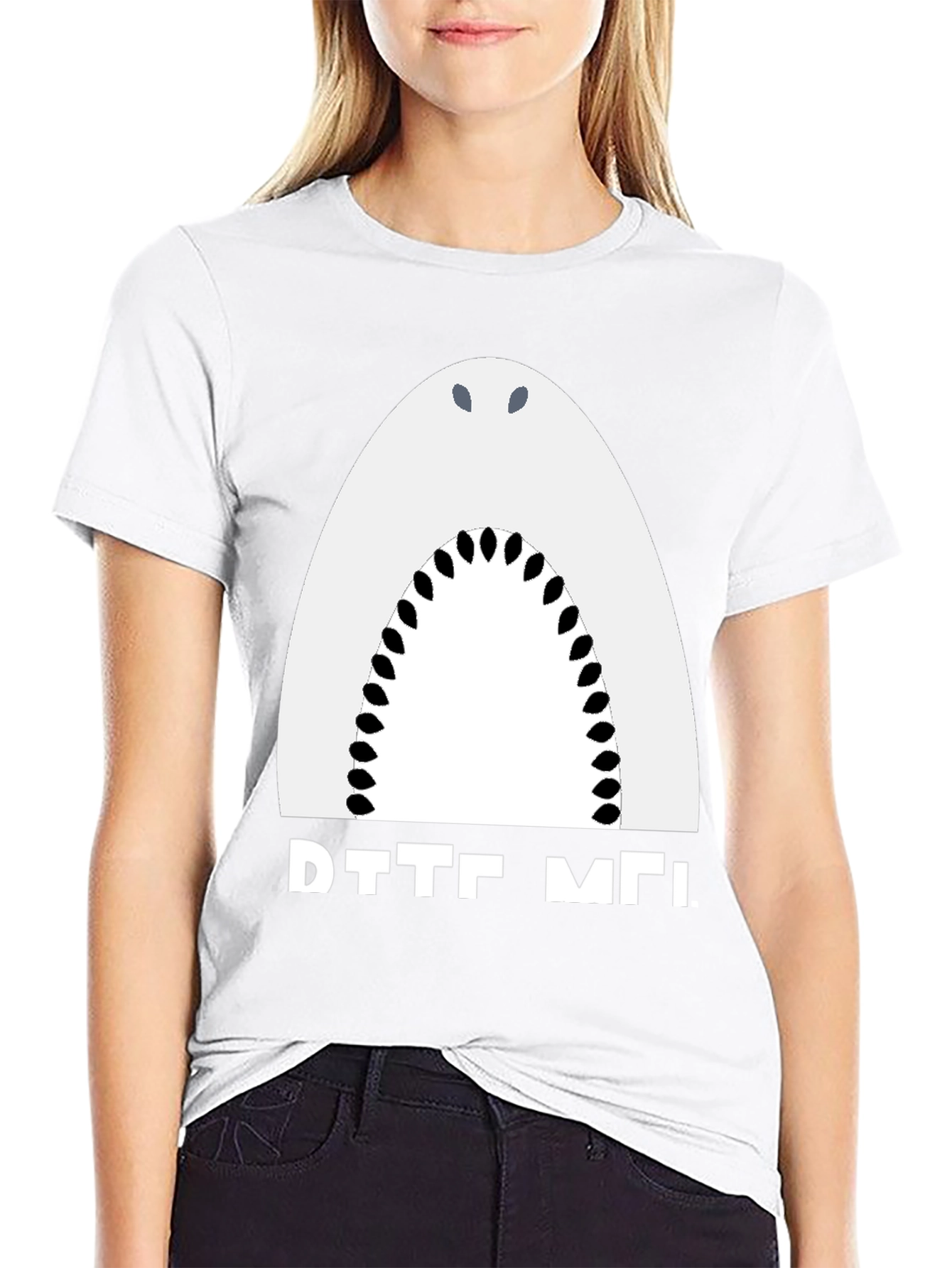 Shark Bite Me Funny Graphic Tee