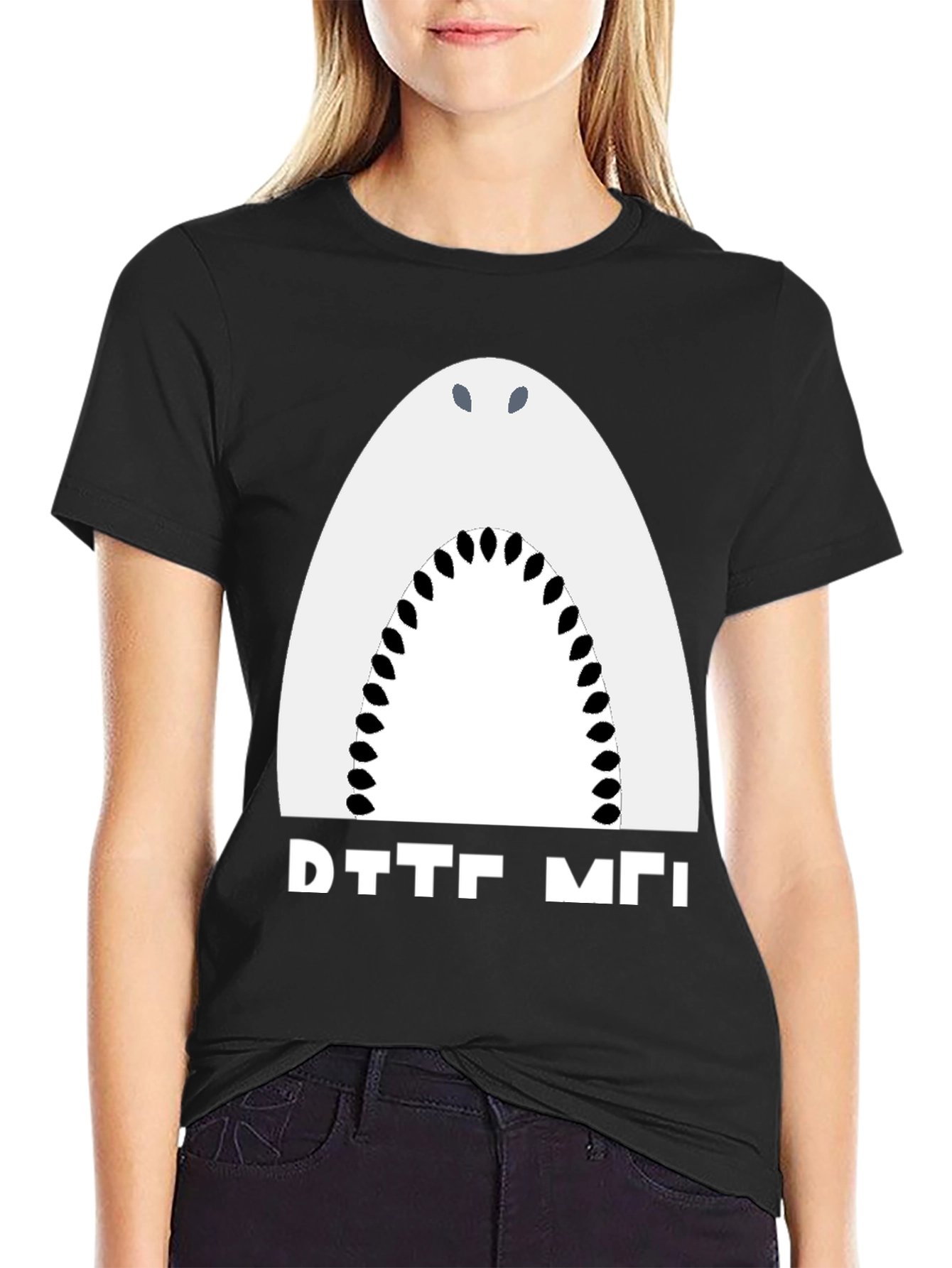 Shark Bite Me Funny Graphic Tee