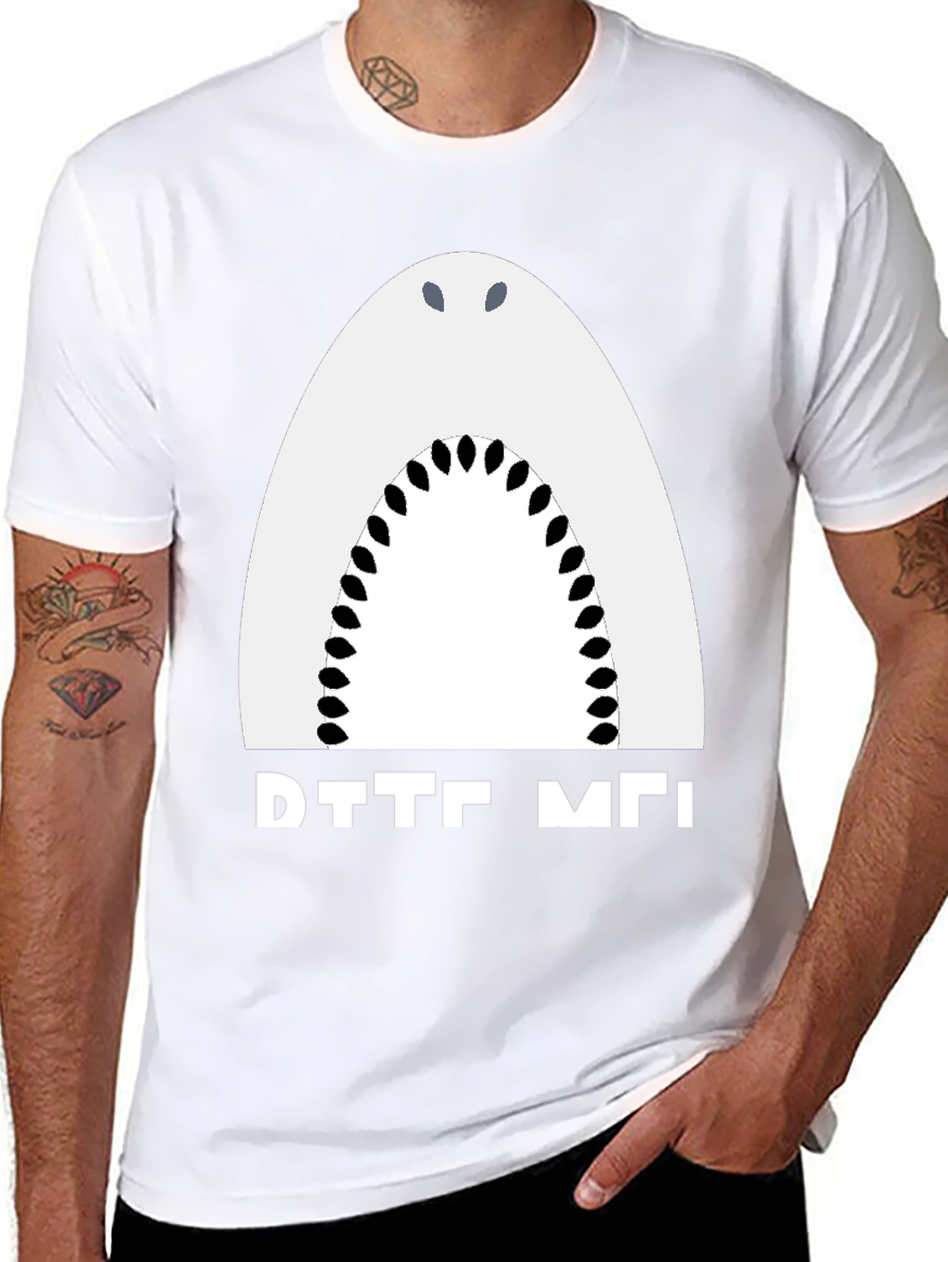 Shark Bite Me Funny Graphic Tee
