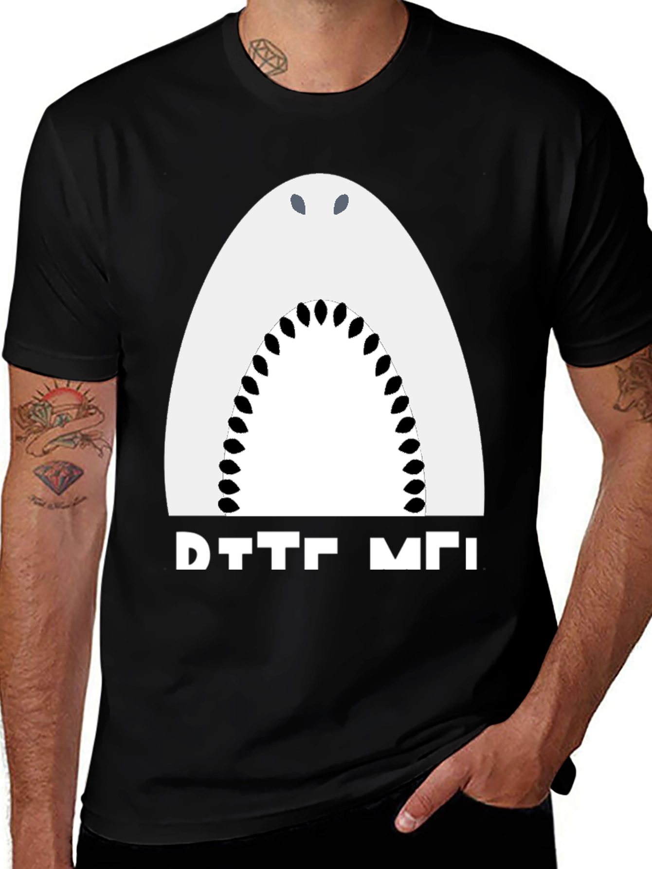 Shark Bite Me Funny Graphic Tee