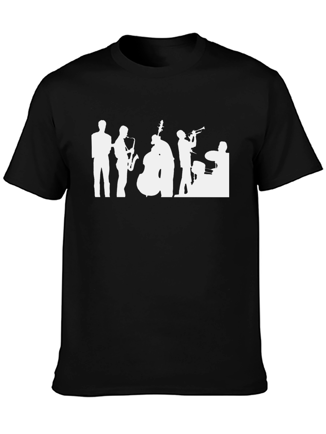 Jazz Band Silhouette Black T-Shirt
