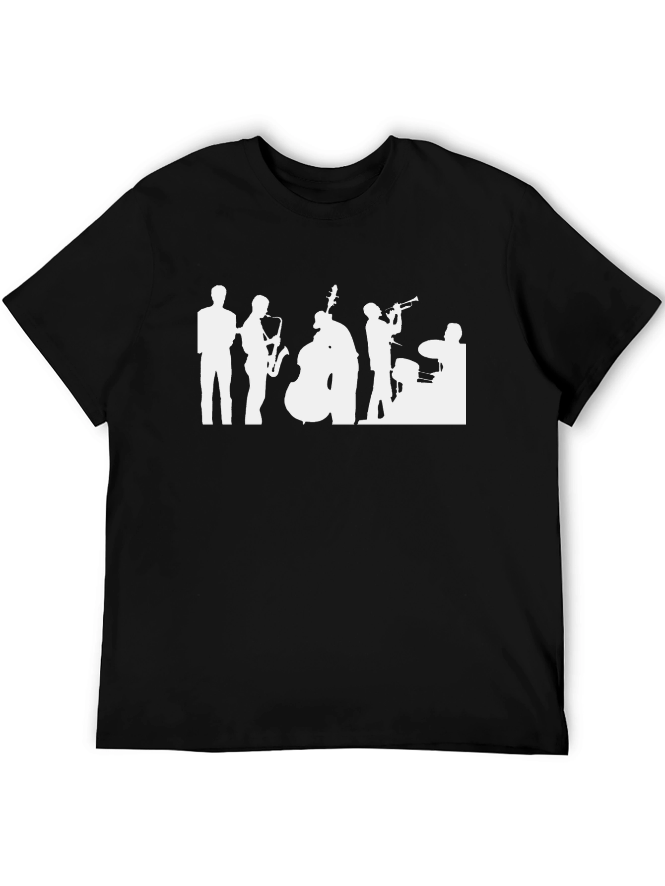 Jazz Band Silhouette Black T-Shirt