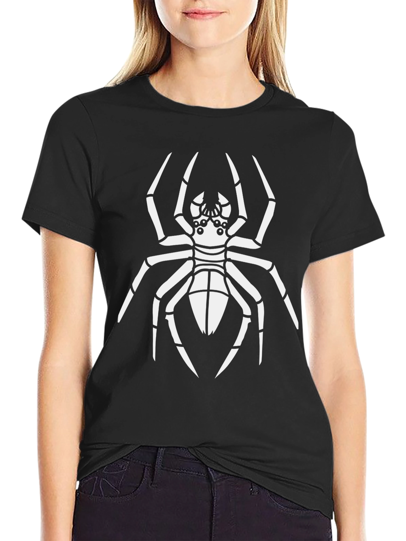 Spider Graphic Print Black Tee