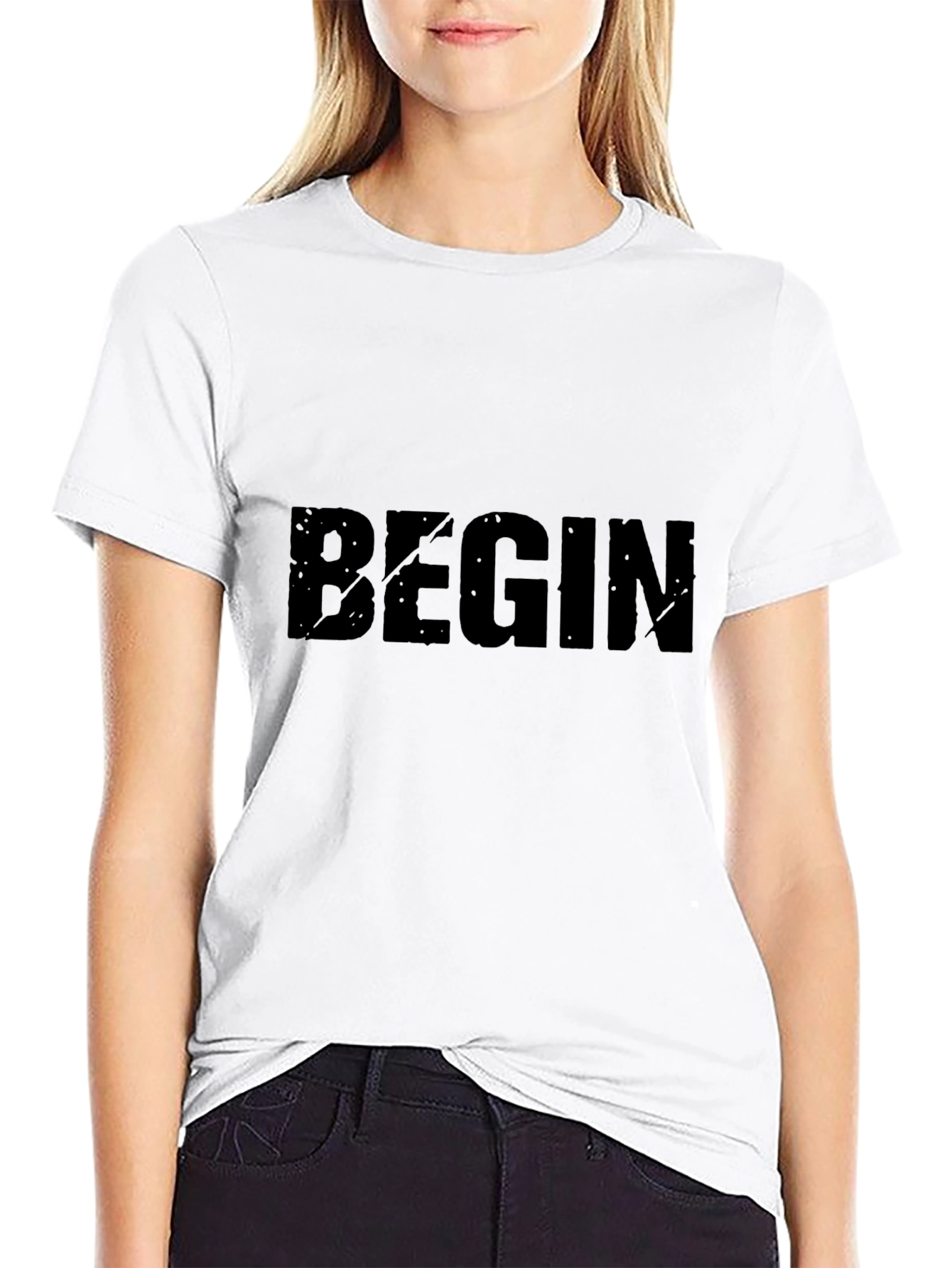 Begin Graphic Print Black T-Shirt