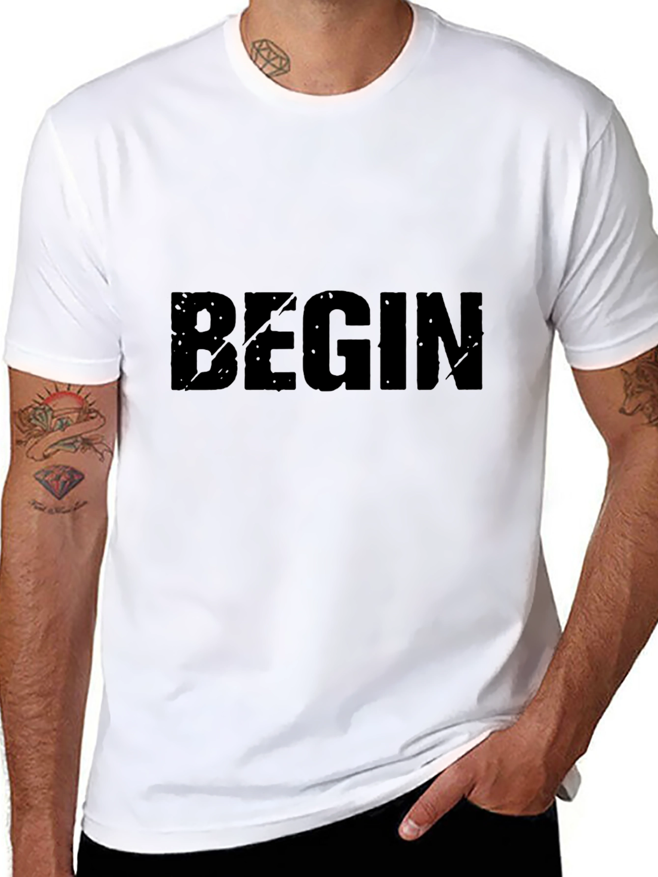 Begin Graphic Print Black T-Shirt