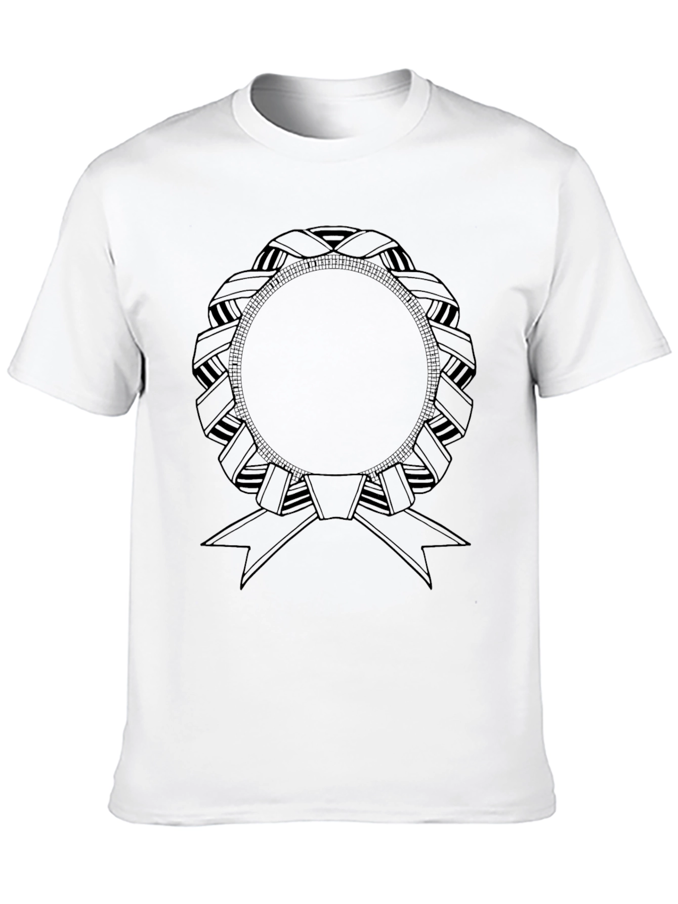 Black T-Shirt with Ribbon Graphic