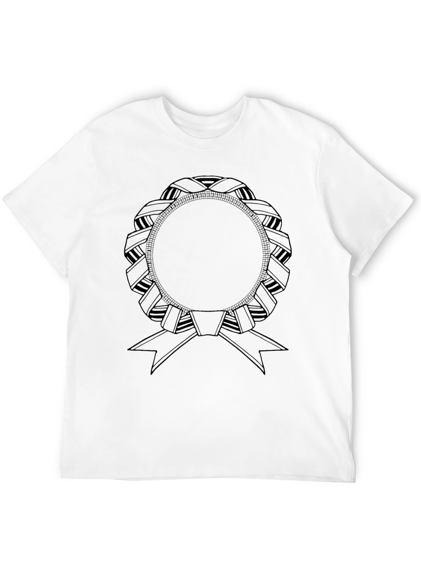 Black T-Shirt with Ribbon Graphic