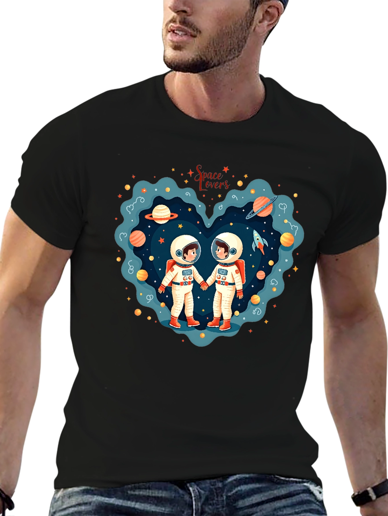 Space Lovers T-Shirt - Astronaut Couple Design