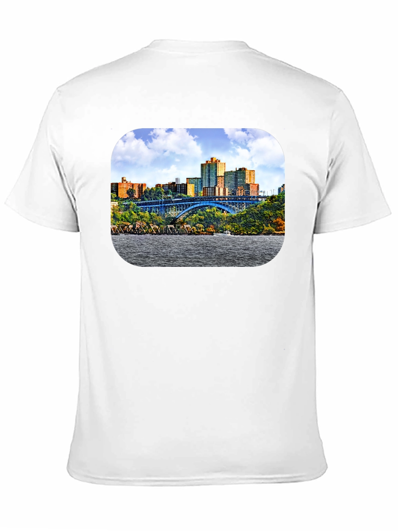 Cityscape Bridge Graphic Tee - Mens Black T-Shirt