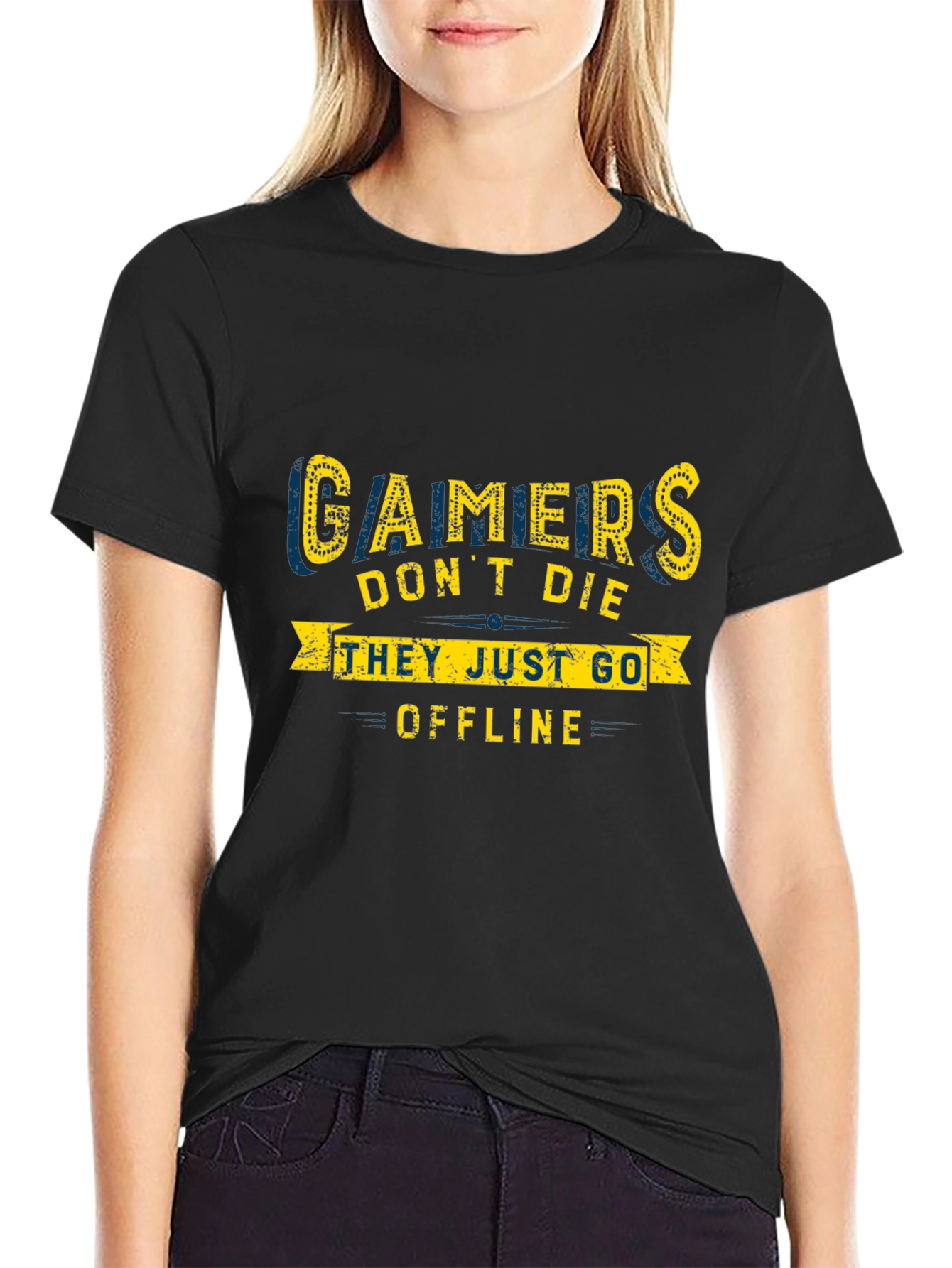 Gamers Dont Die T-Shirt - Black Cotton Tee