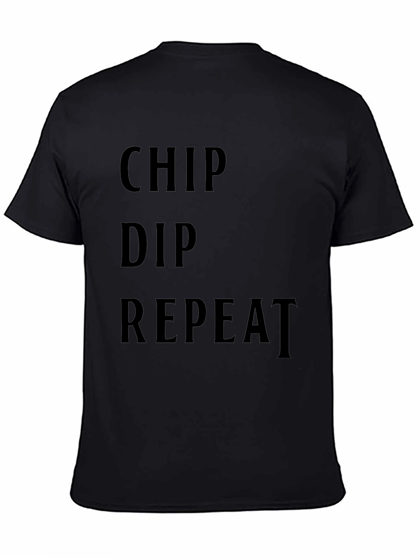 Chip Dip Repeat Black T-Shirt