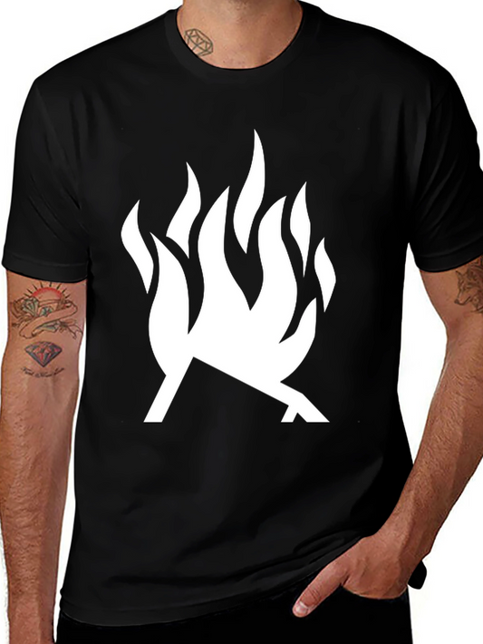 Bold Flame Graphic T-Shirt - Modern Black Tee