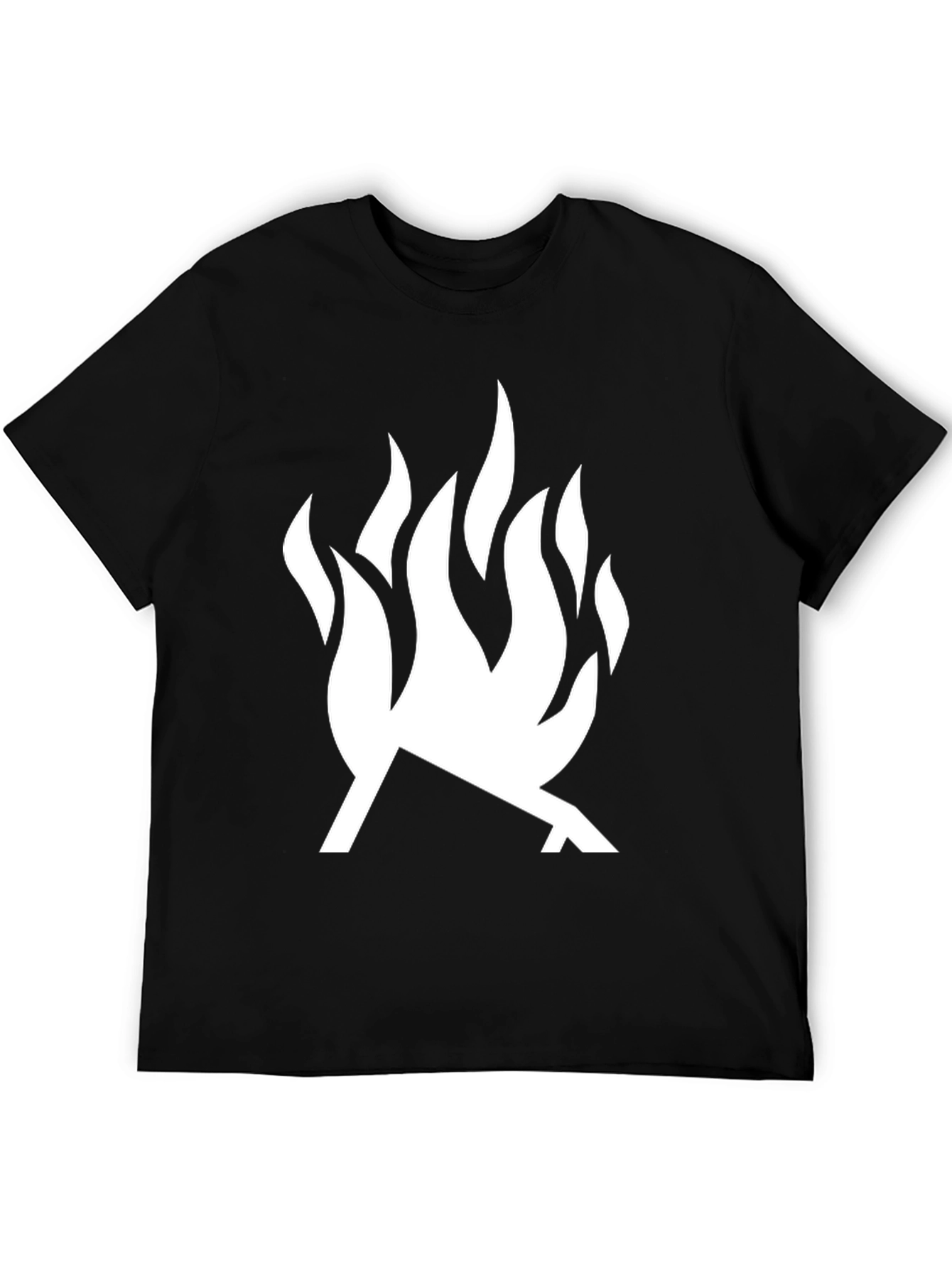 Bold Flame Graphic T-Shirt - Modern Black Tee