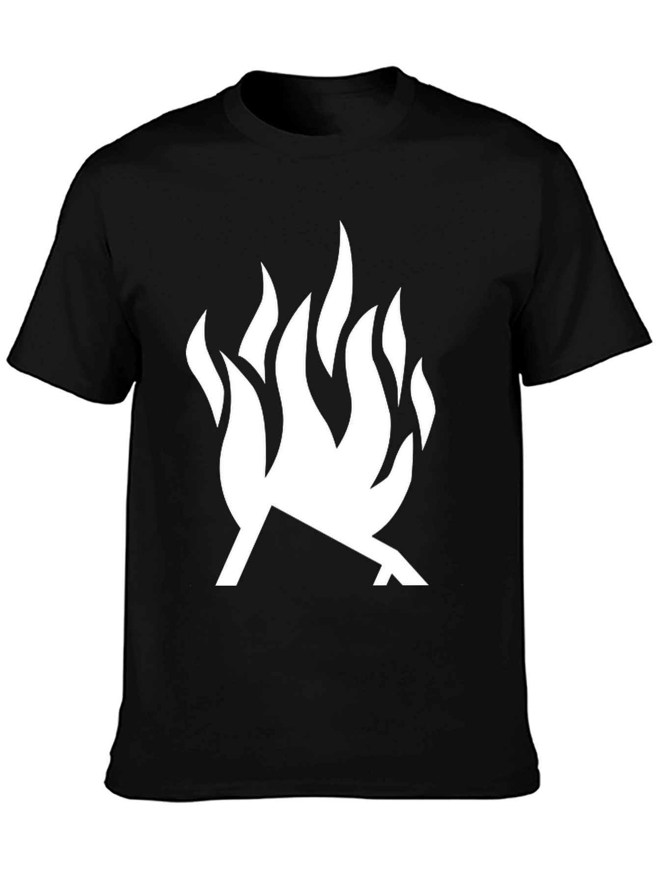 Bold Flame Graphic T-Shirt - Modern Black Tee