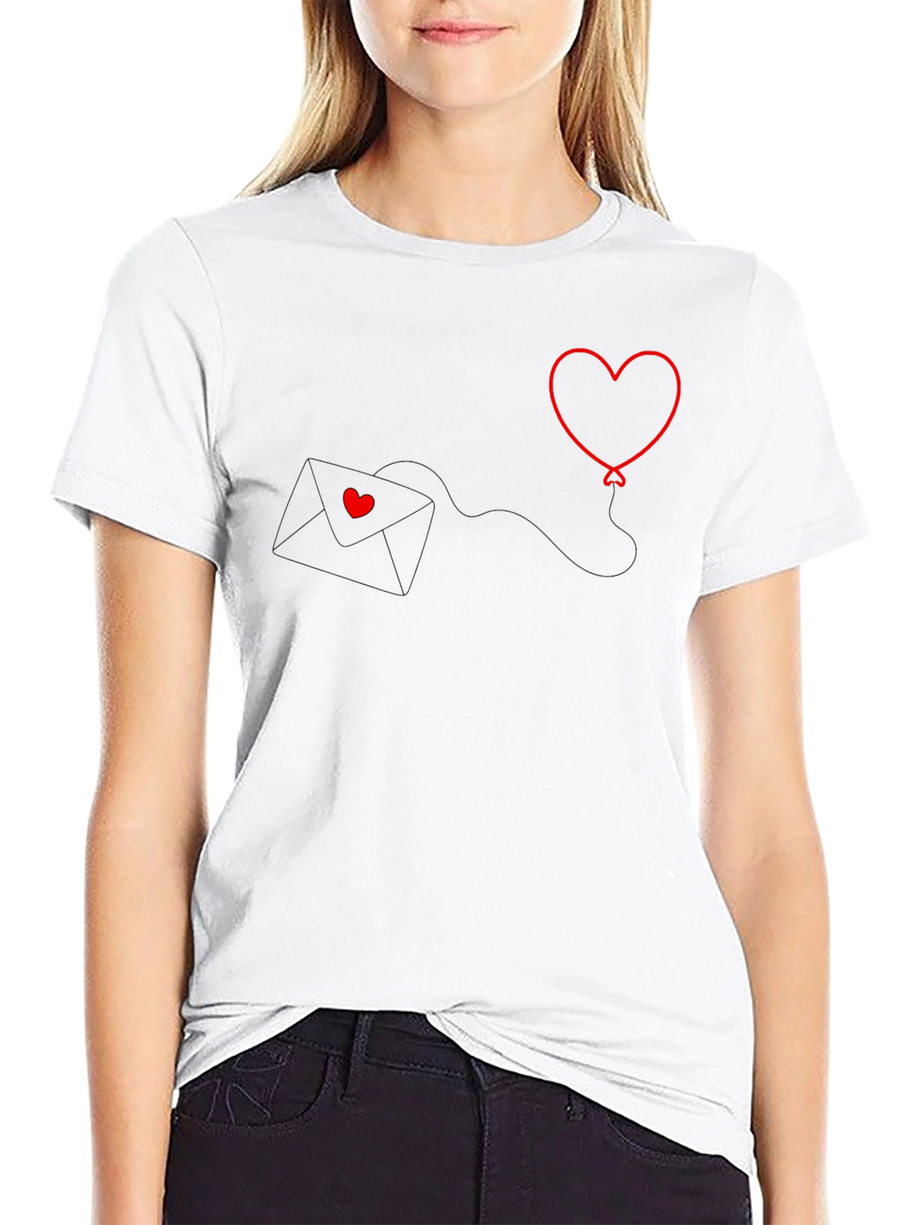 Heart Balloon T-Shirt: Love Letter Design