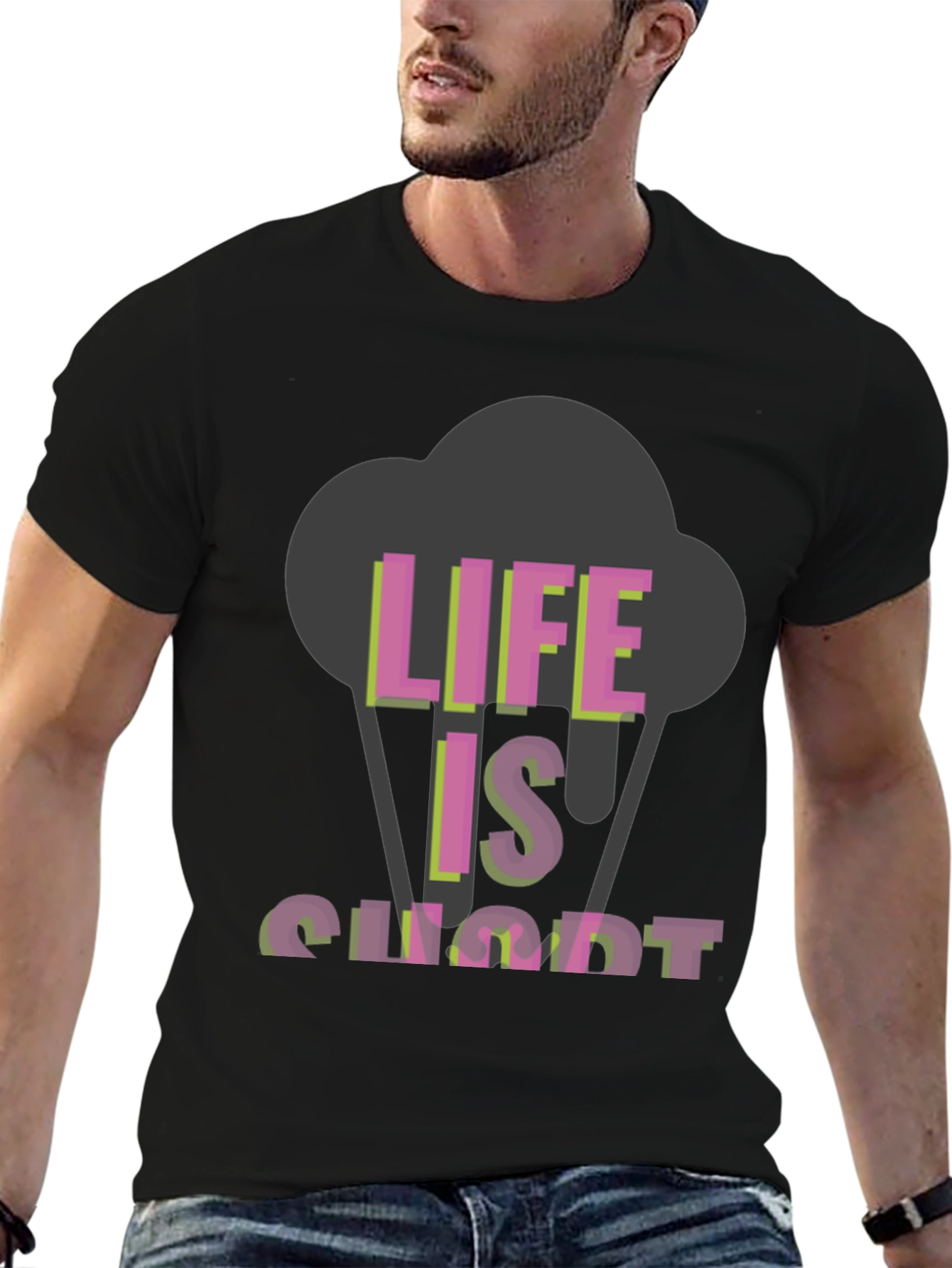 Life Is Short Graphic Tee - Black
