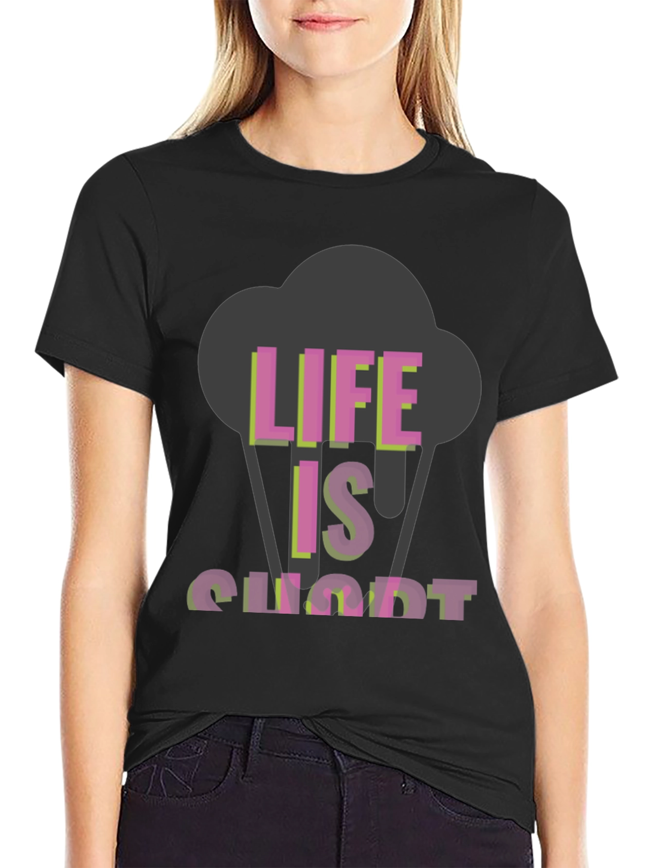 Life Is Short Graphic Tee - Black