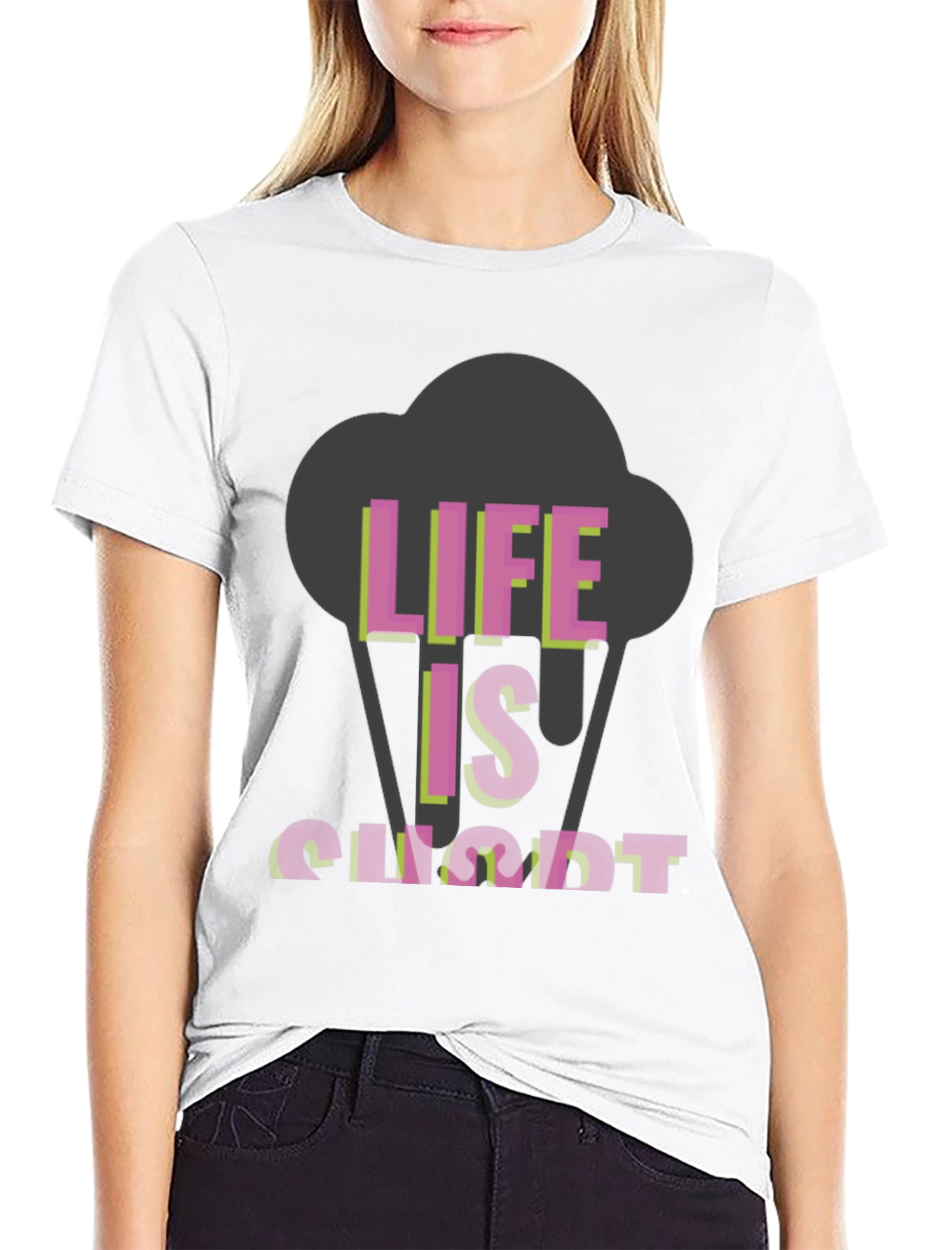Life Is Short Graphic Tee - Black
