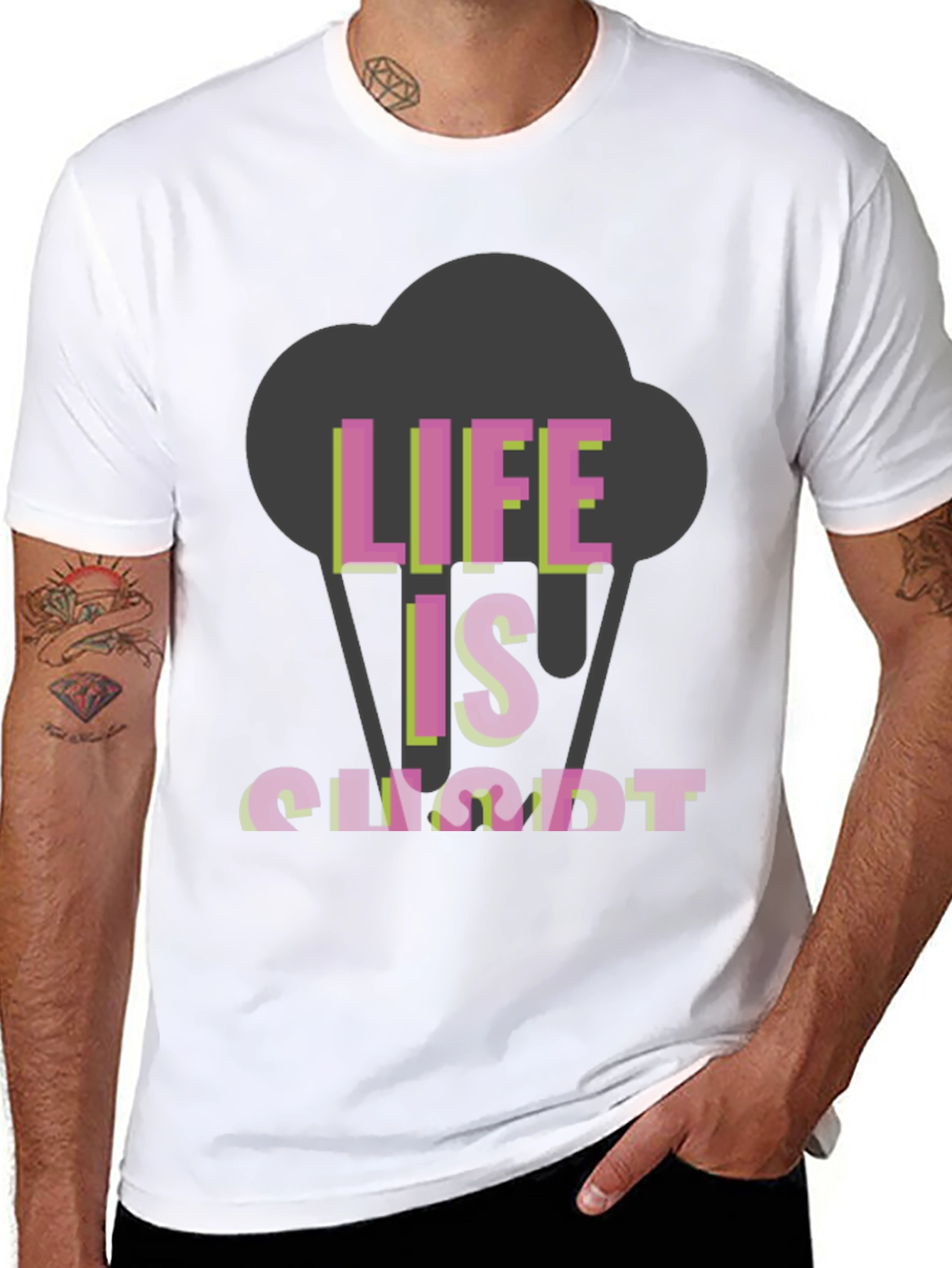 Life Is Short Graphic Tee - Black