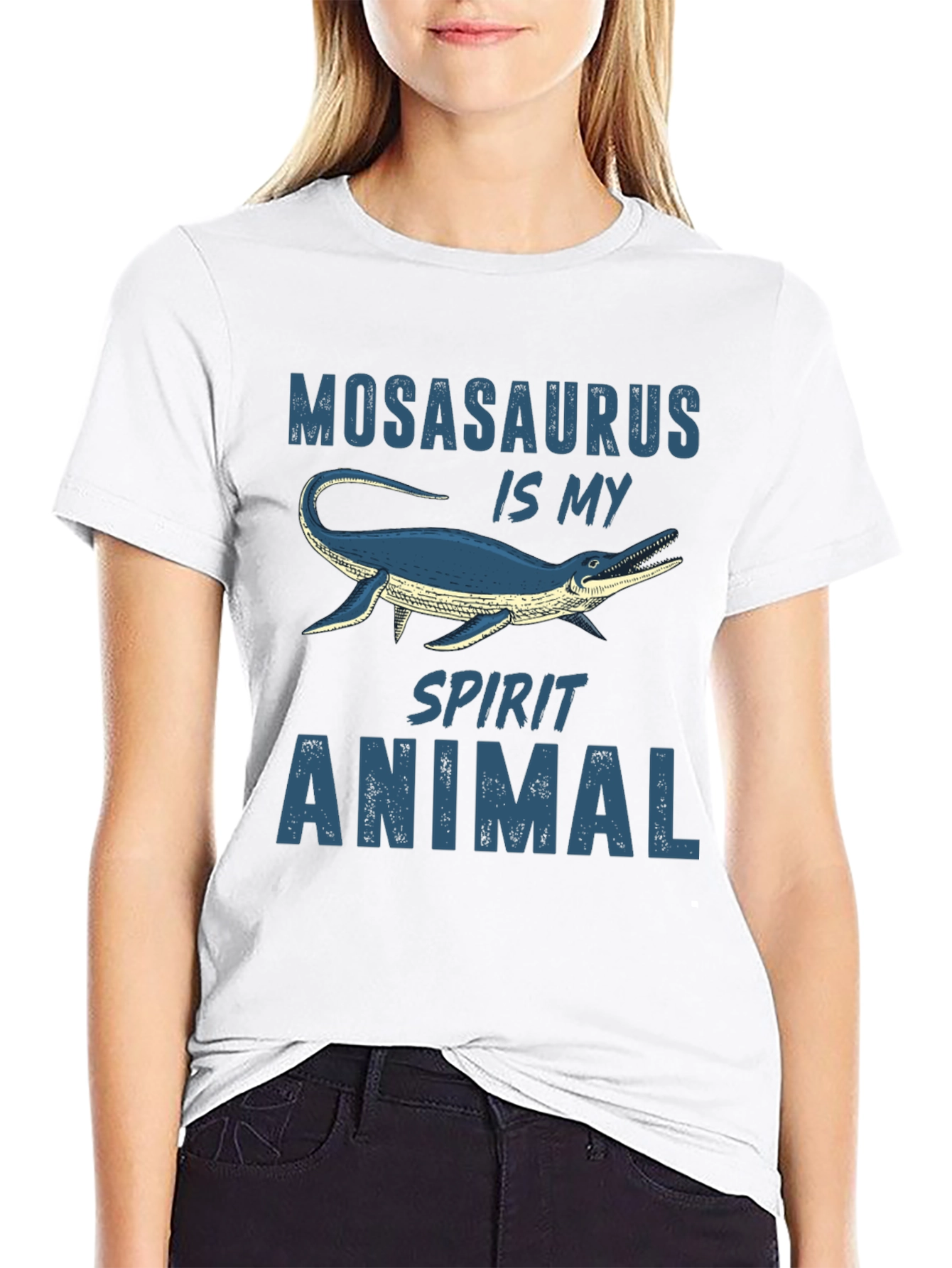 Mosasaurus Spirit Animal Graphic Tee - Black