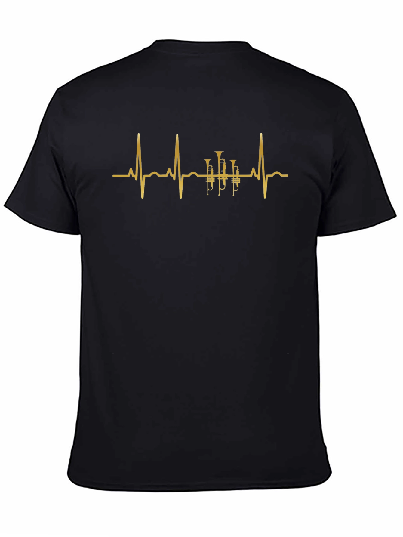 Trumpet Heartbeat Graphic Tee - Musicians Gift