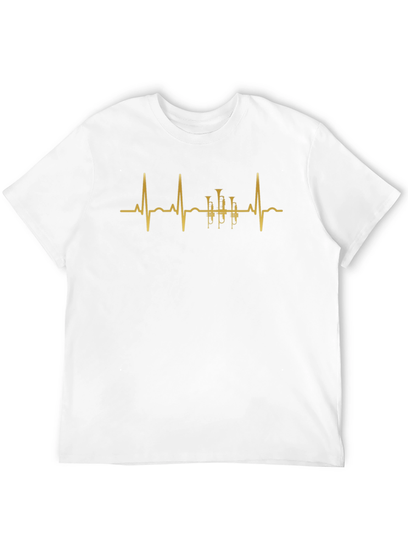 Trumpet Heartbeat Graphic Tee - Musicians Gift
