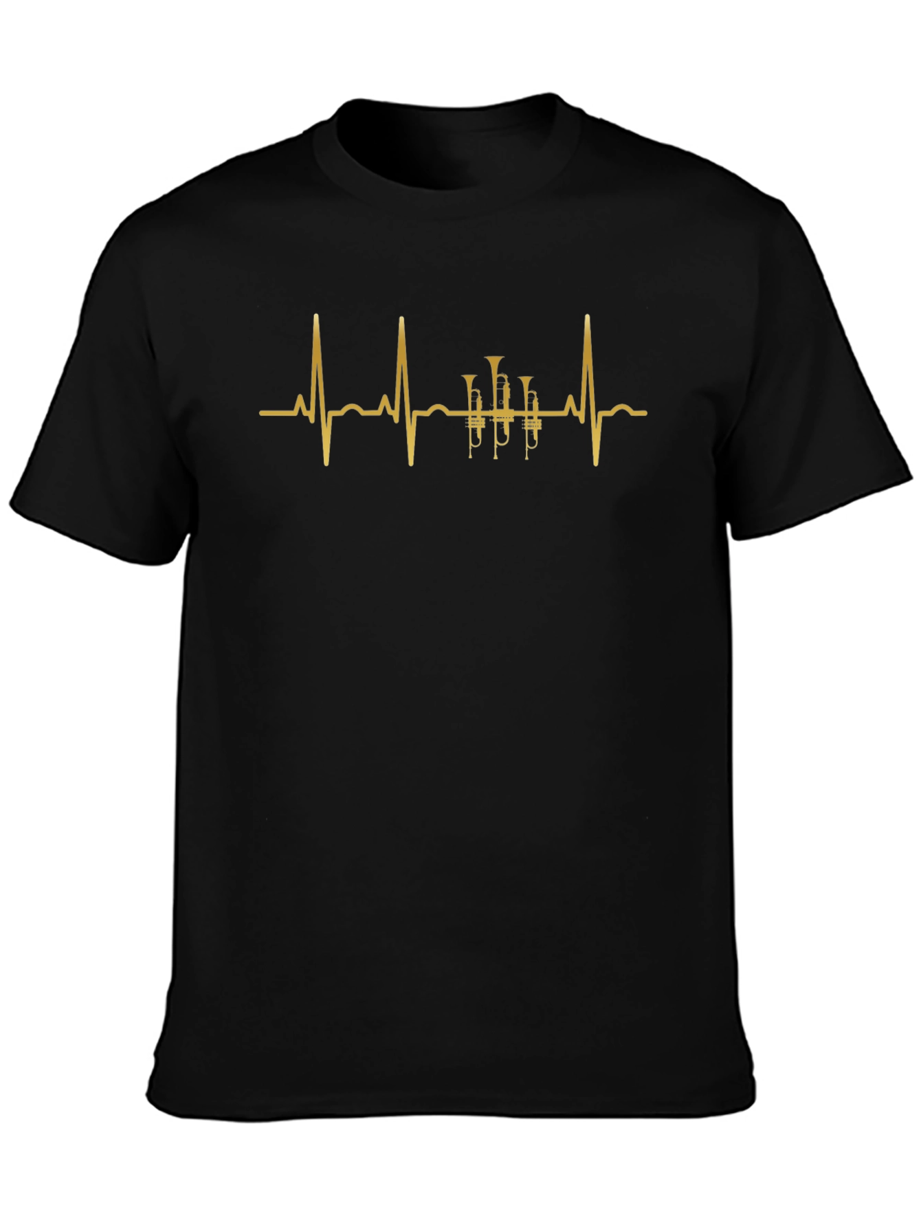 Trumpet Heartbeat Graphic Tee - Musicians Gift